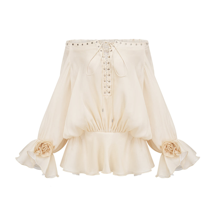 Lisette off-shoulder chiffon mini dress (Final Sale)