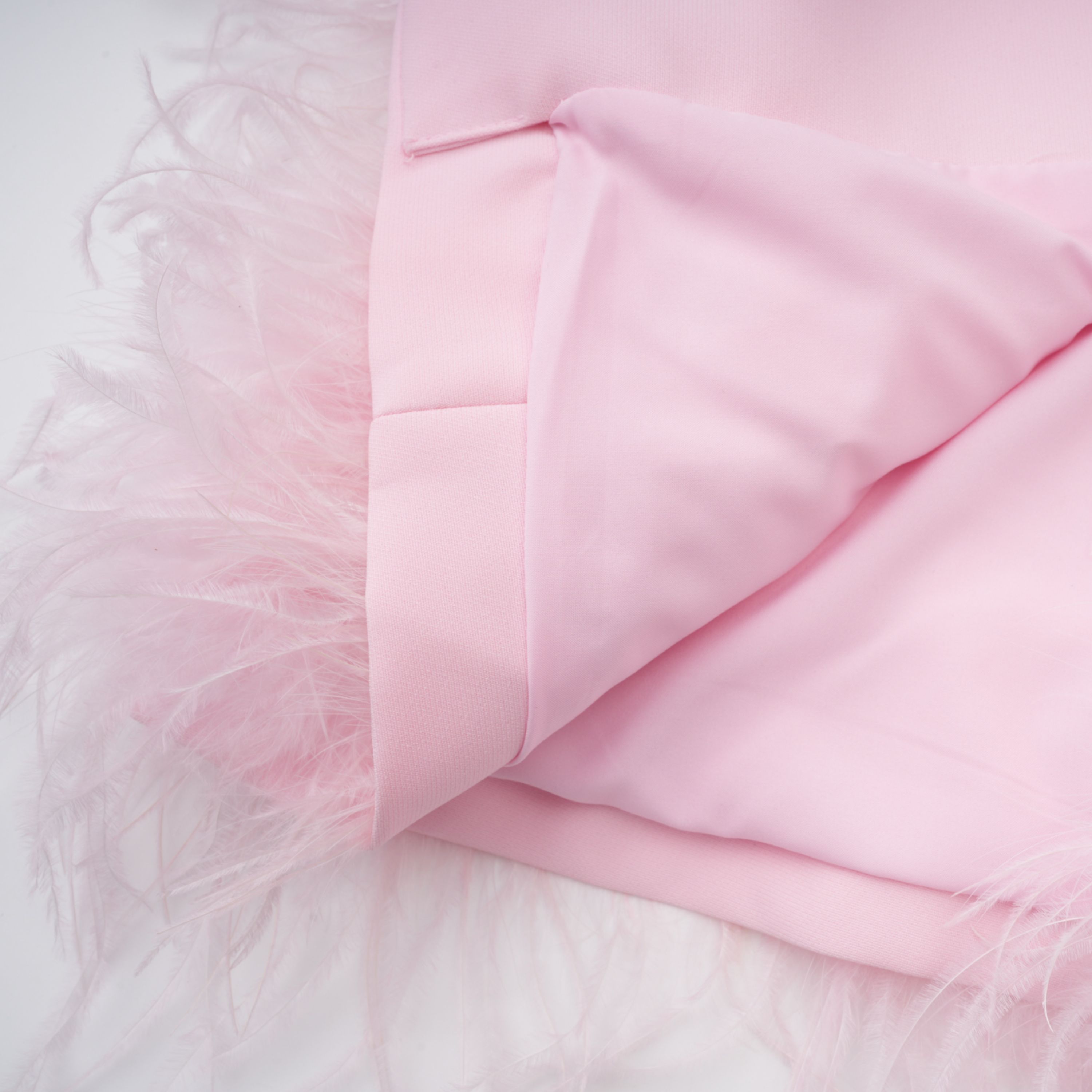 Freja Pink Feather Trim Mini Blazer Dress (Final Sale-US Only)