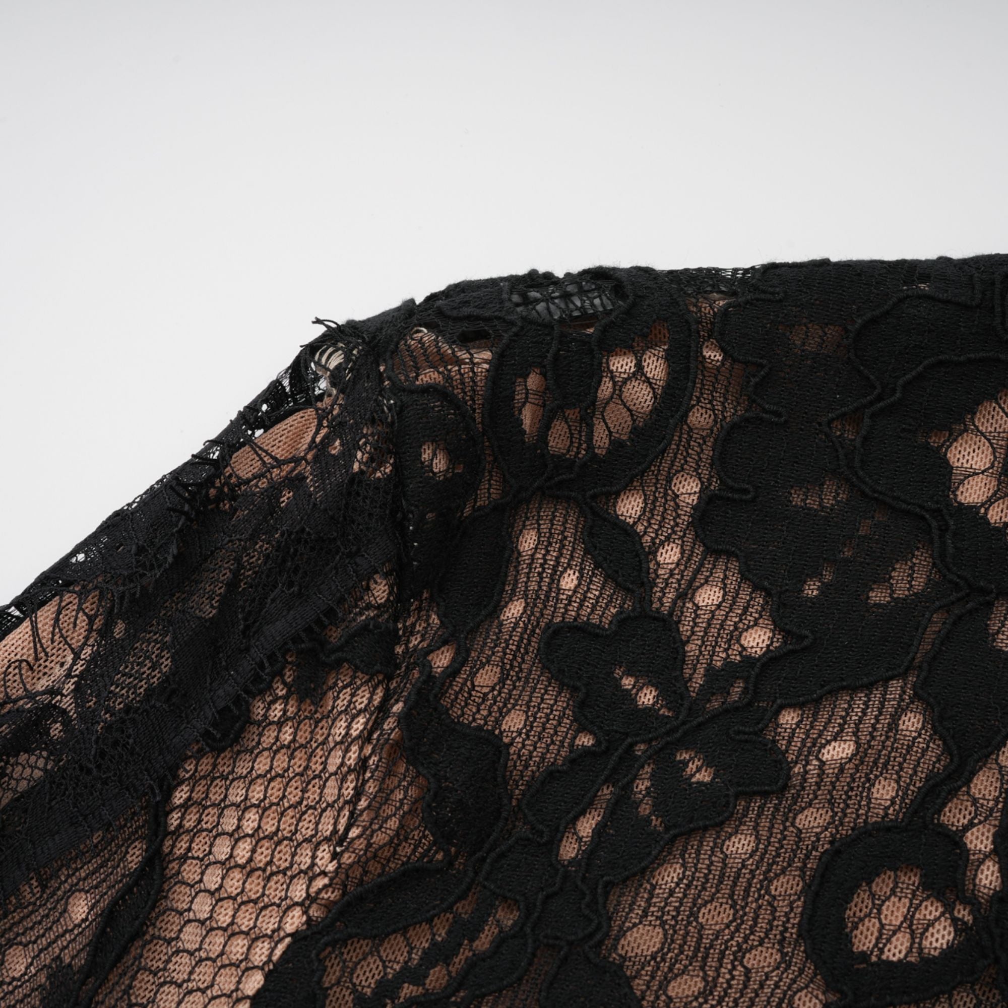 Kenza Black Cut Out Floral Lace Maxi Dress (Final Sale)