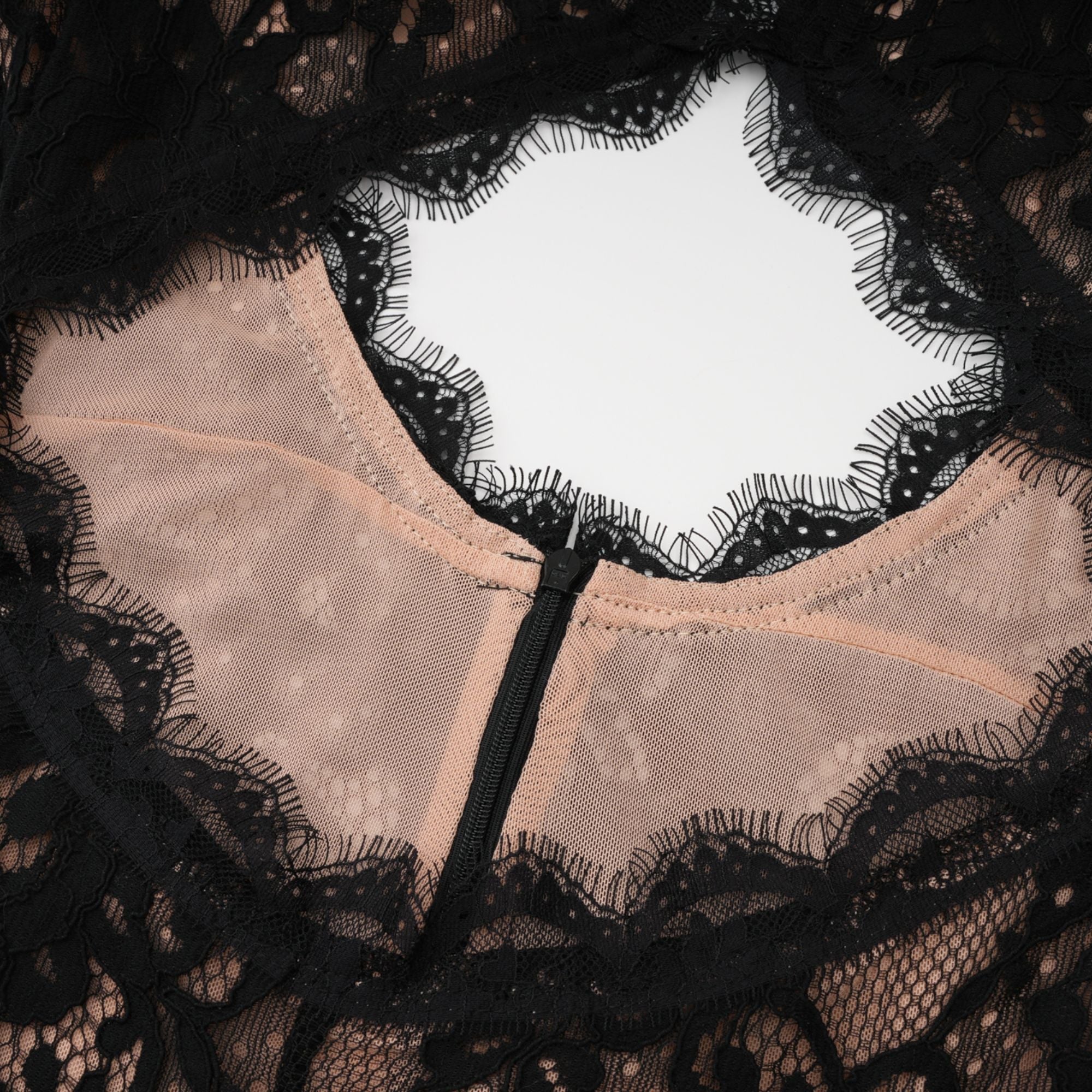 Kenza Black Cut Out Floral Lace Maxi Dress