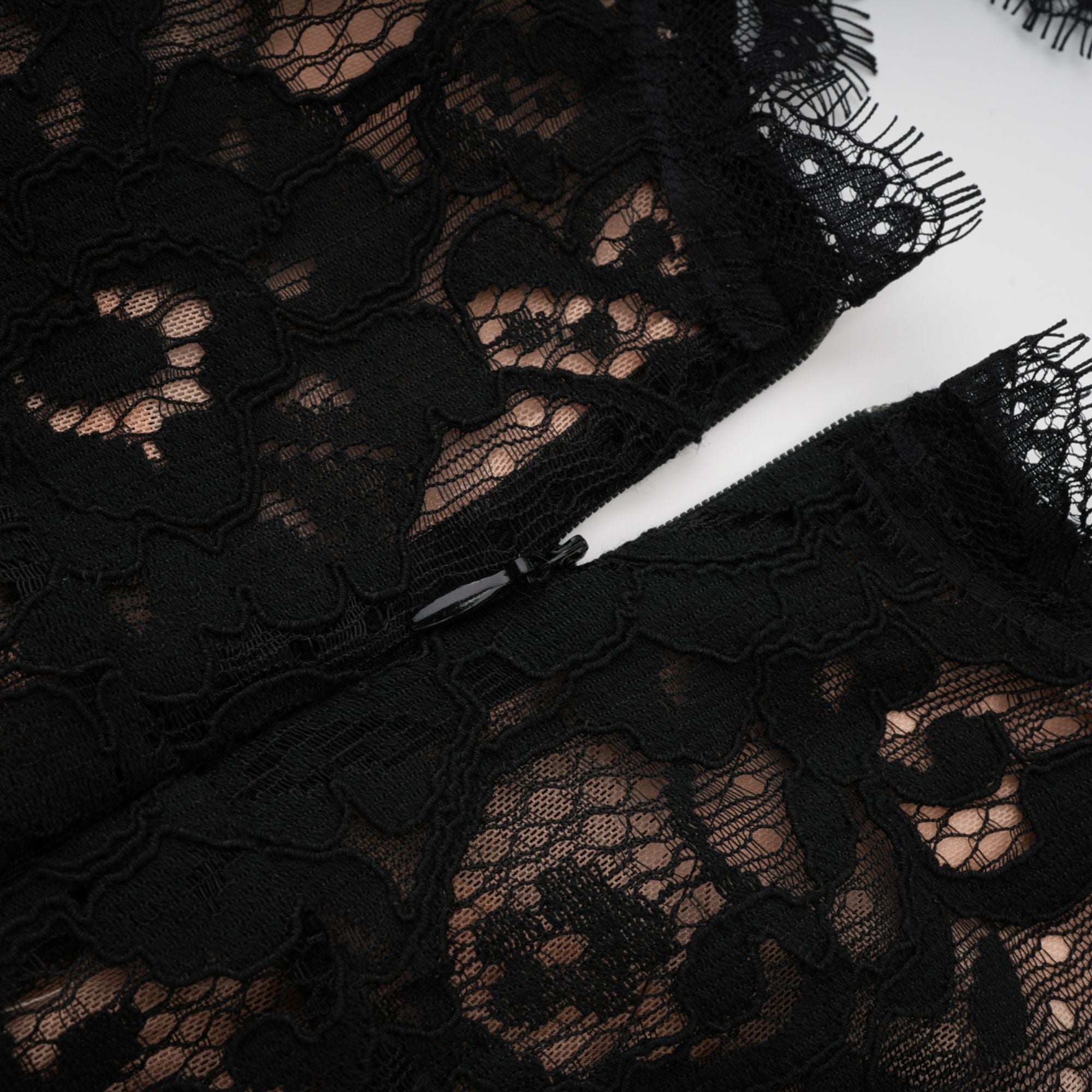 Kenza Black Cut Out Floral Lace Maxi Dress (Final Sale)