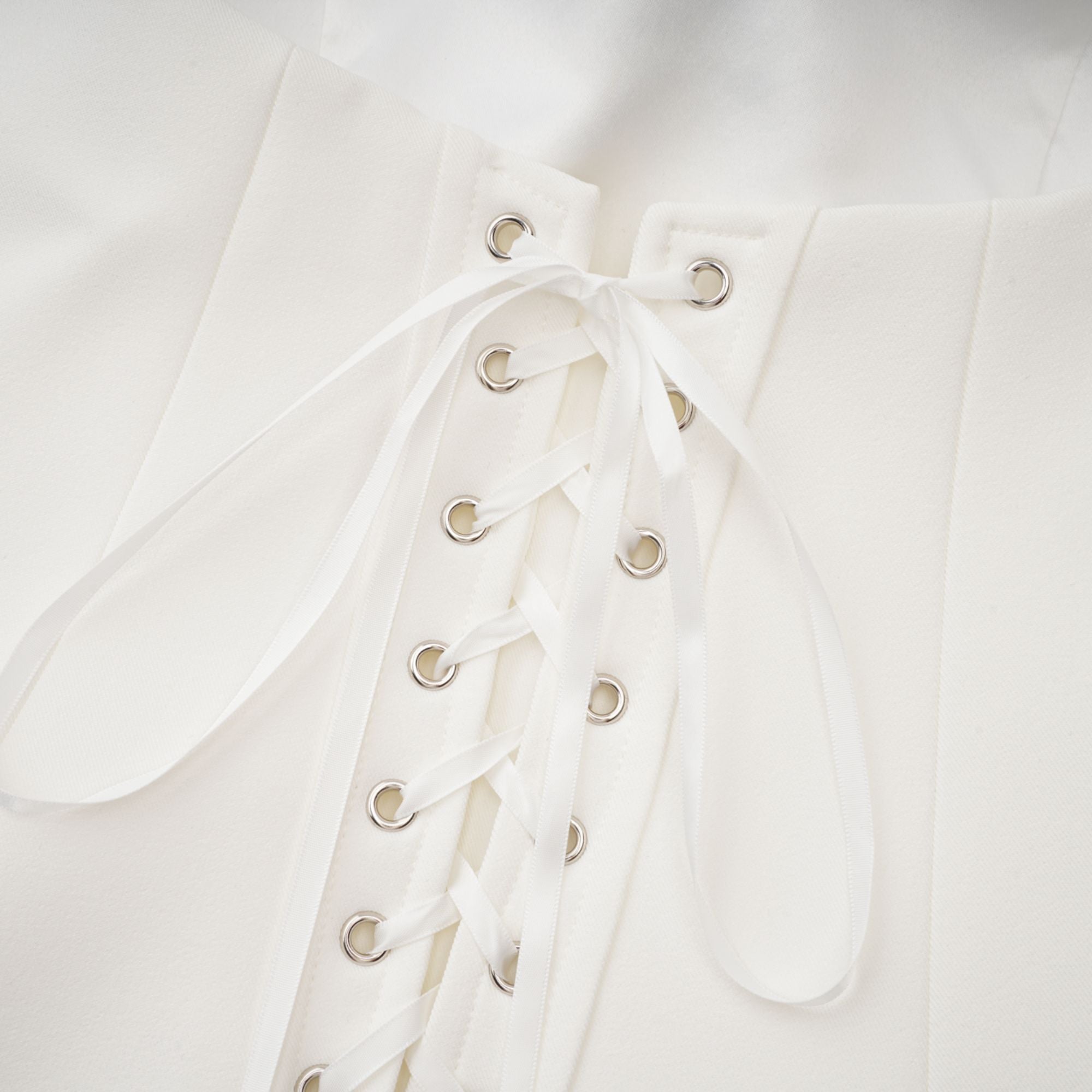 Mélanie White Corset Dress & Mesh Skirt Set