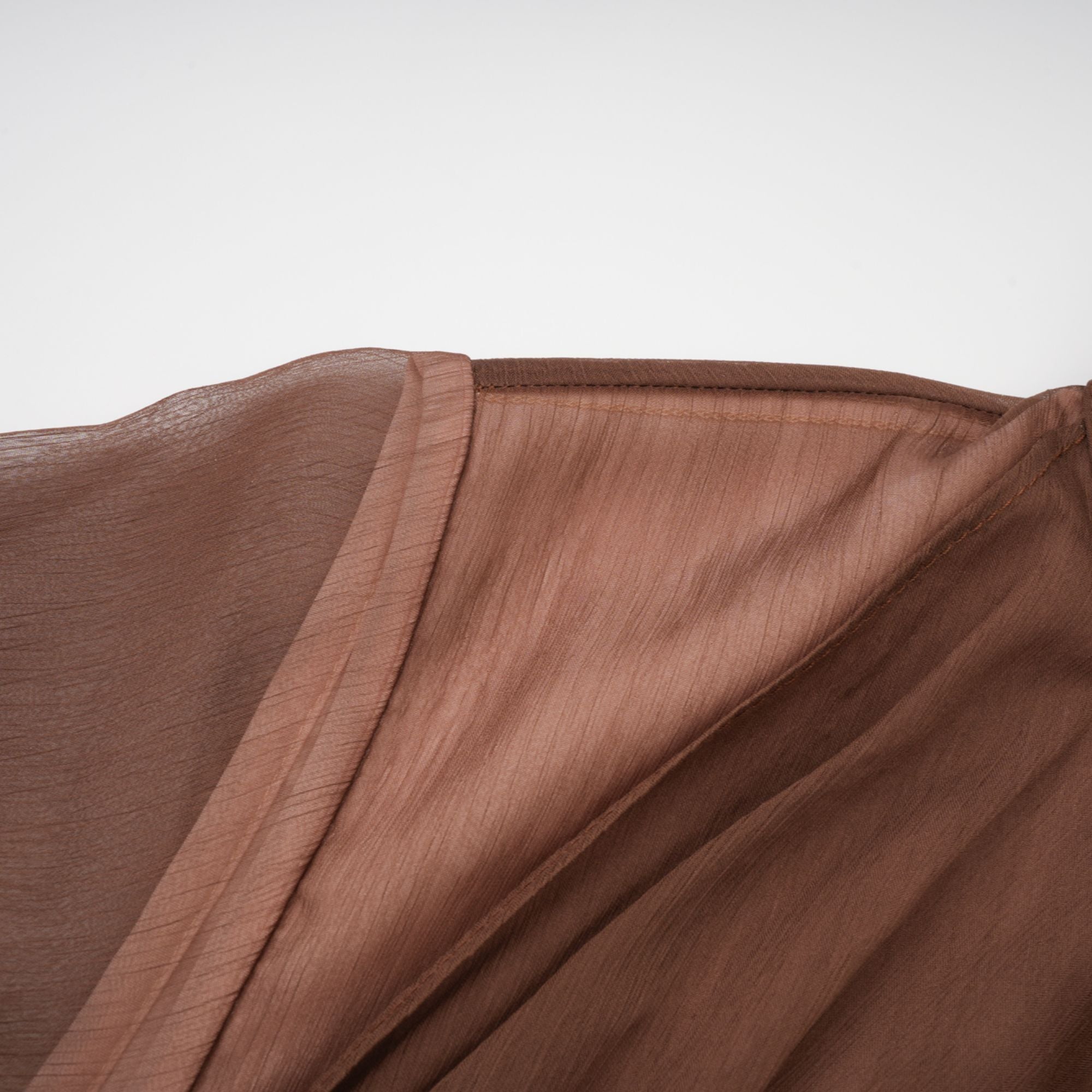 Jade Brown Ruched Tulle Mini Dress