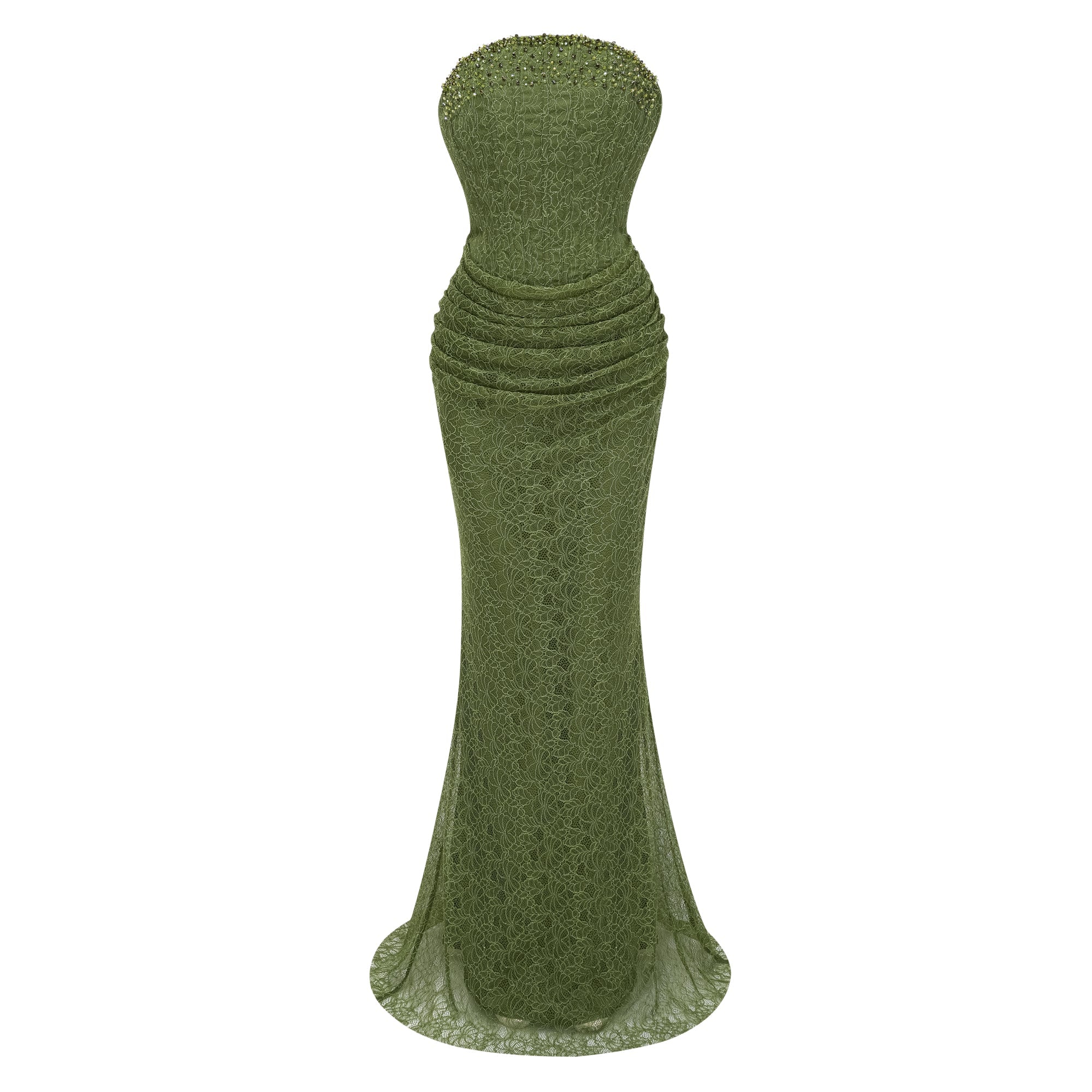 Franziska Green Embellished Corset Maxi Dress (Without Gloves)