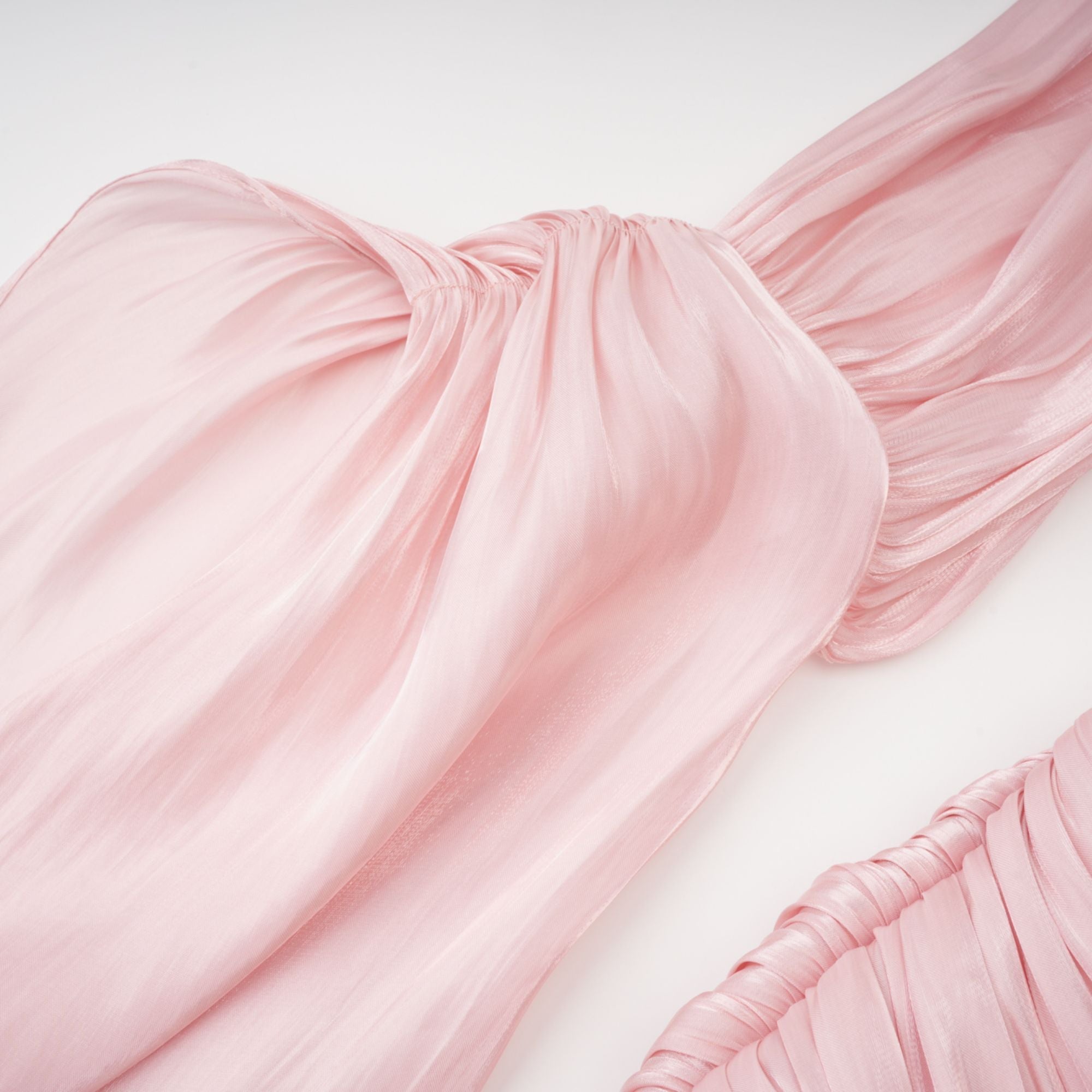 Sarolta Pink Glossy Ruched Maxi Dress