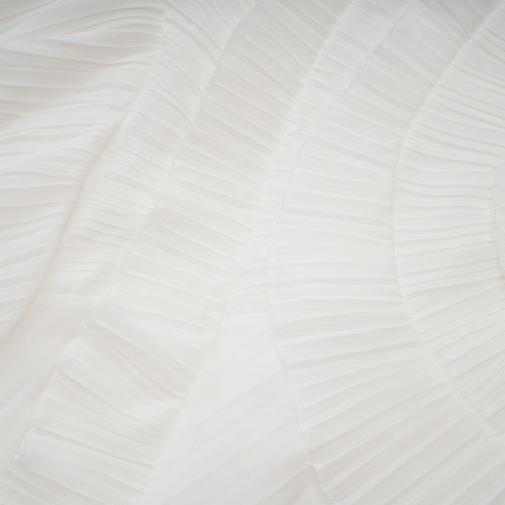 Doux White Ruffled Trim Pleated Midi Dress (Final Sale-US Only)