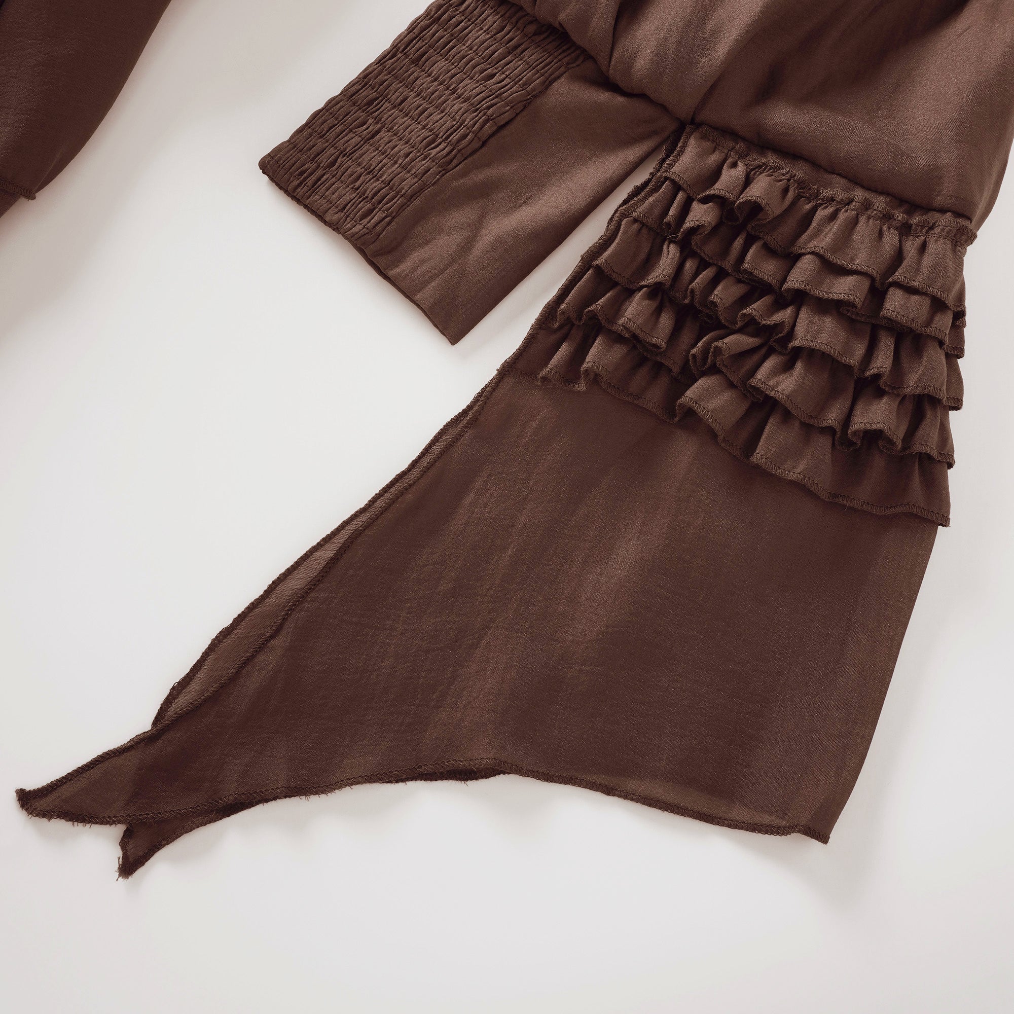 Annabelle Brown Cutout Ruffled Mini Dress (Final Sale)