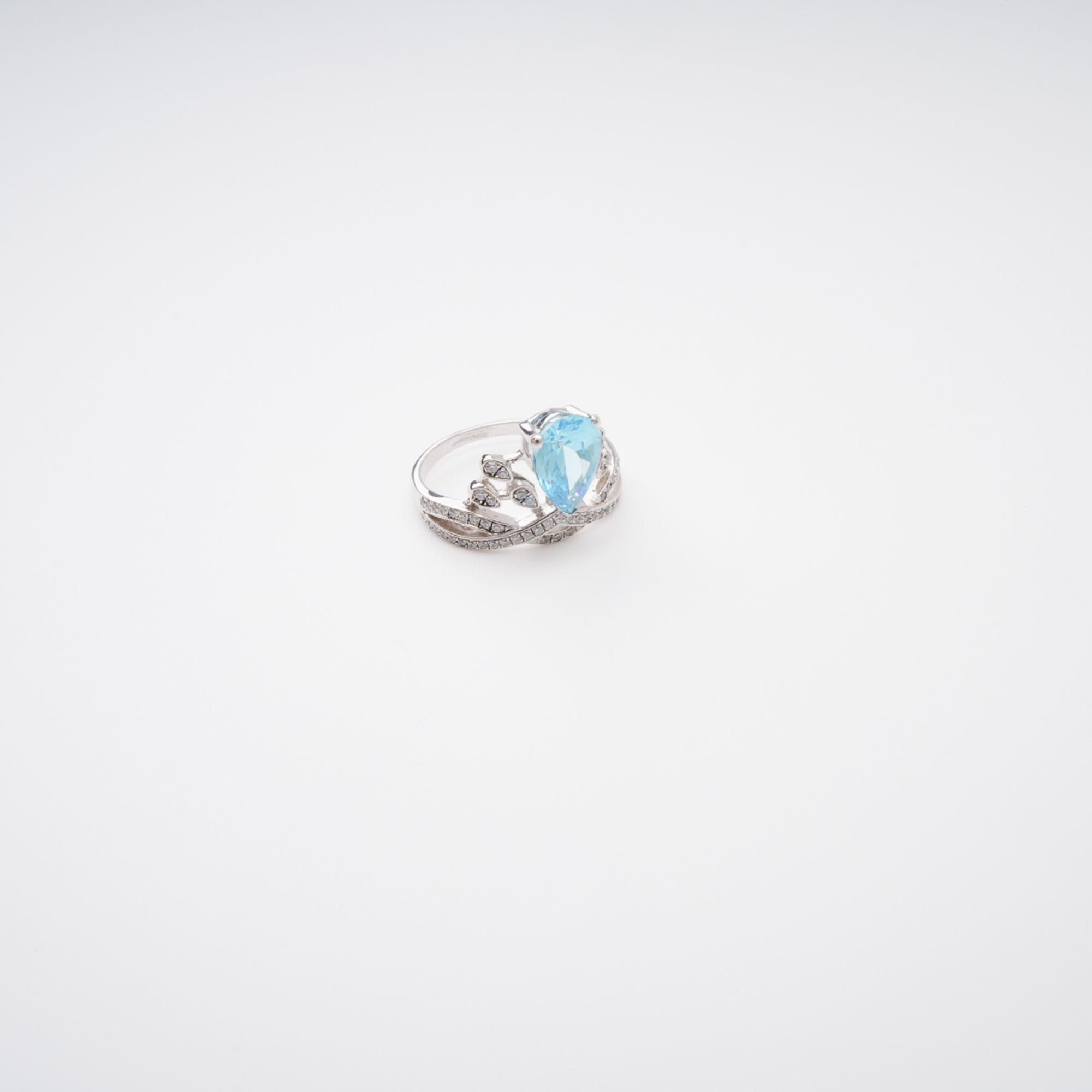 Colette Blue Pear Cut Gemstone Sterling Silver Ring