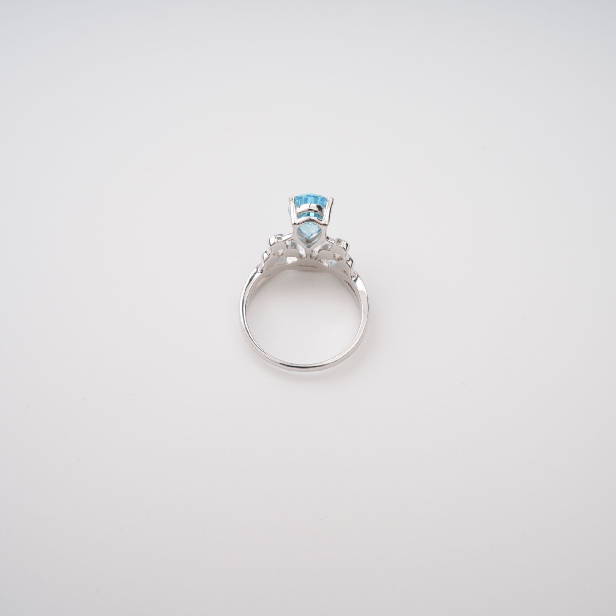Colette Blue Pear Cut Gemstone Sterling Silver Ring