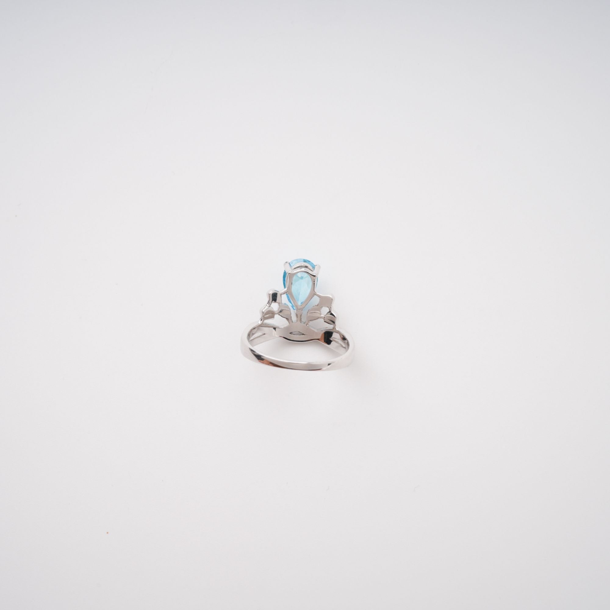 Colette Blue Pear Cut Gemstone Sterling Silver Ring