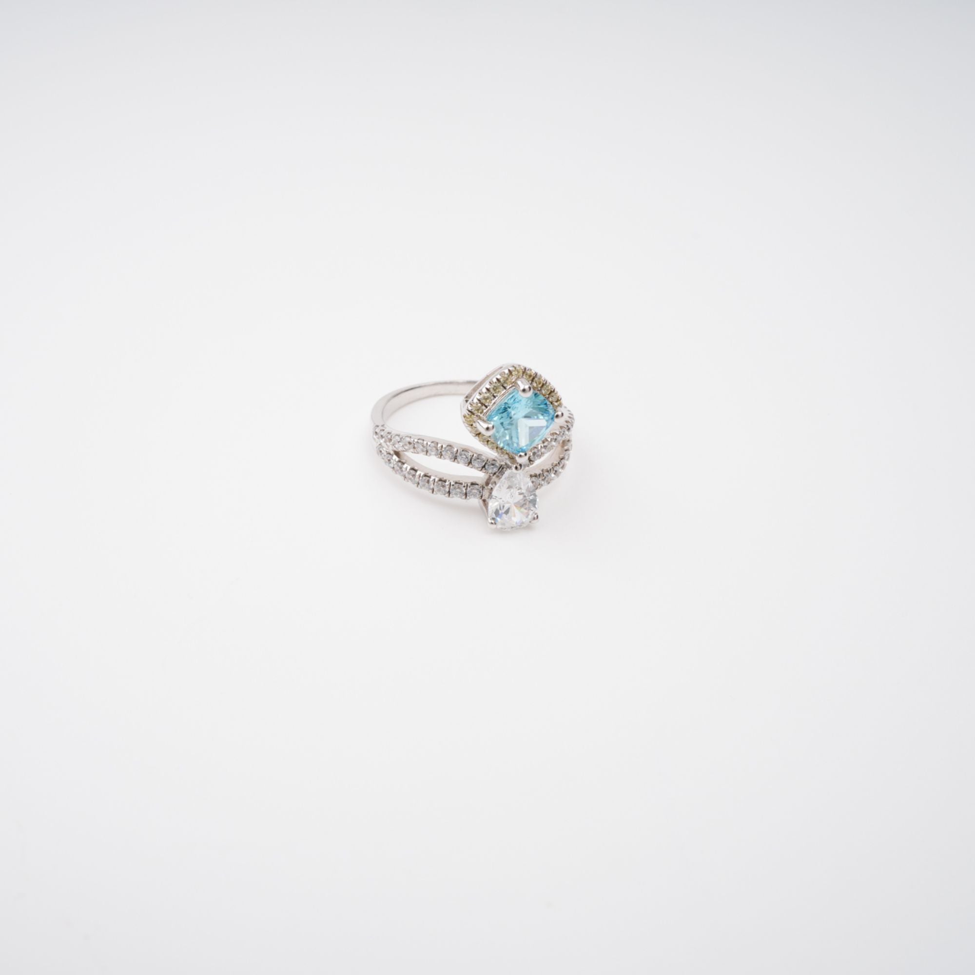 Eloïse Blue Crystal Embellished Sterling Silver Ring