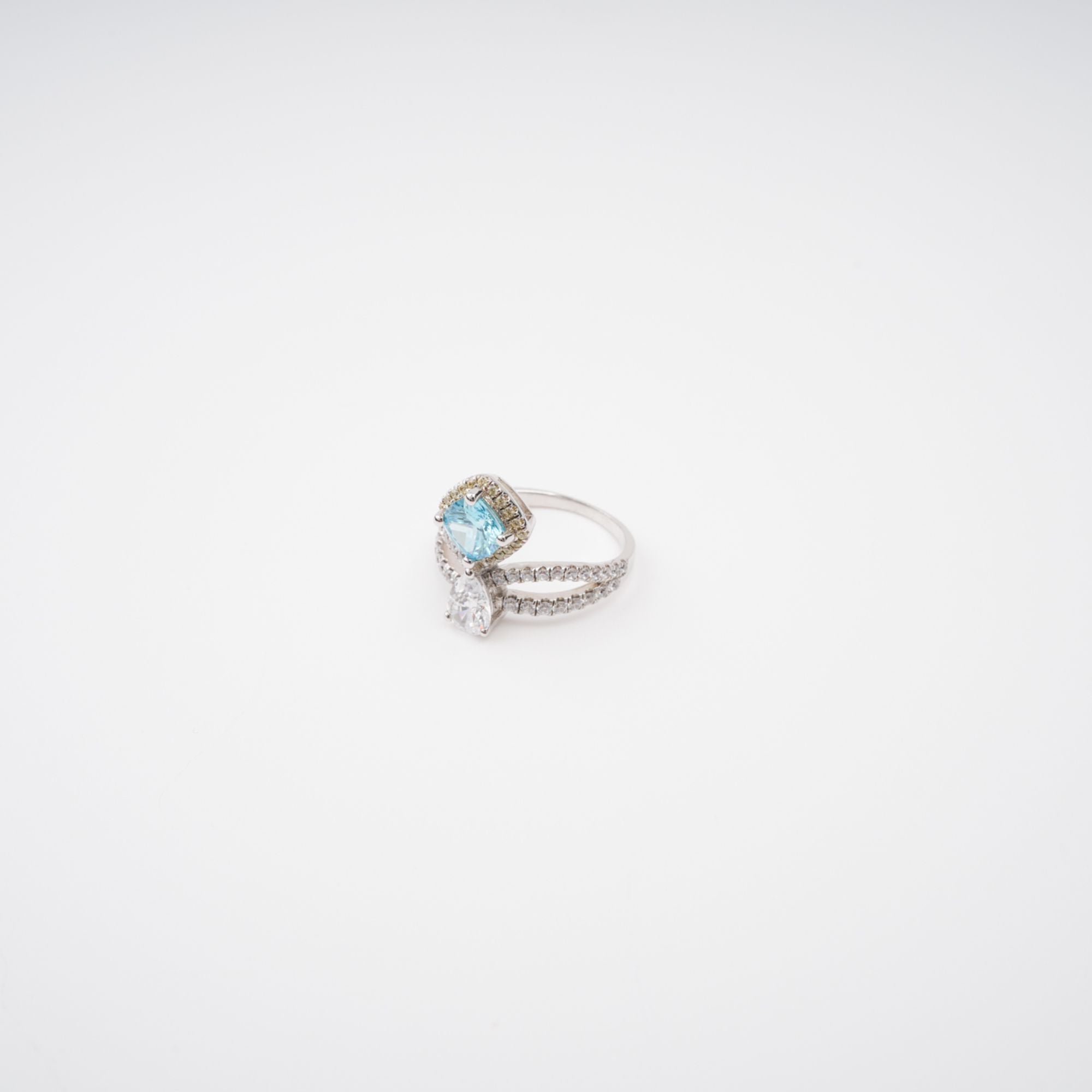 Eloïse Blue Crystal Embellished Sterling Silver Ring