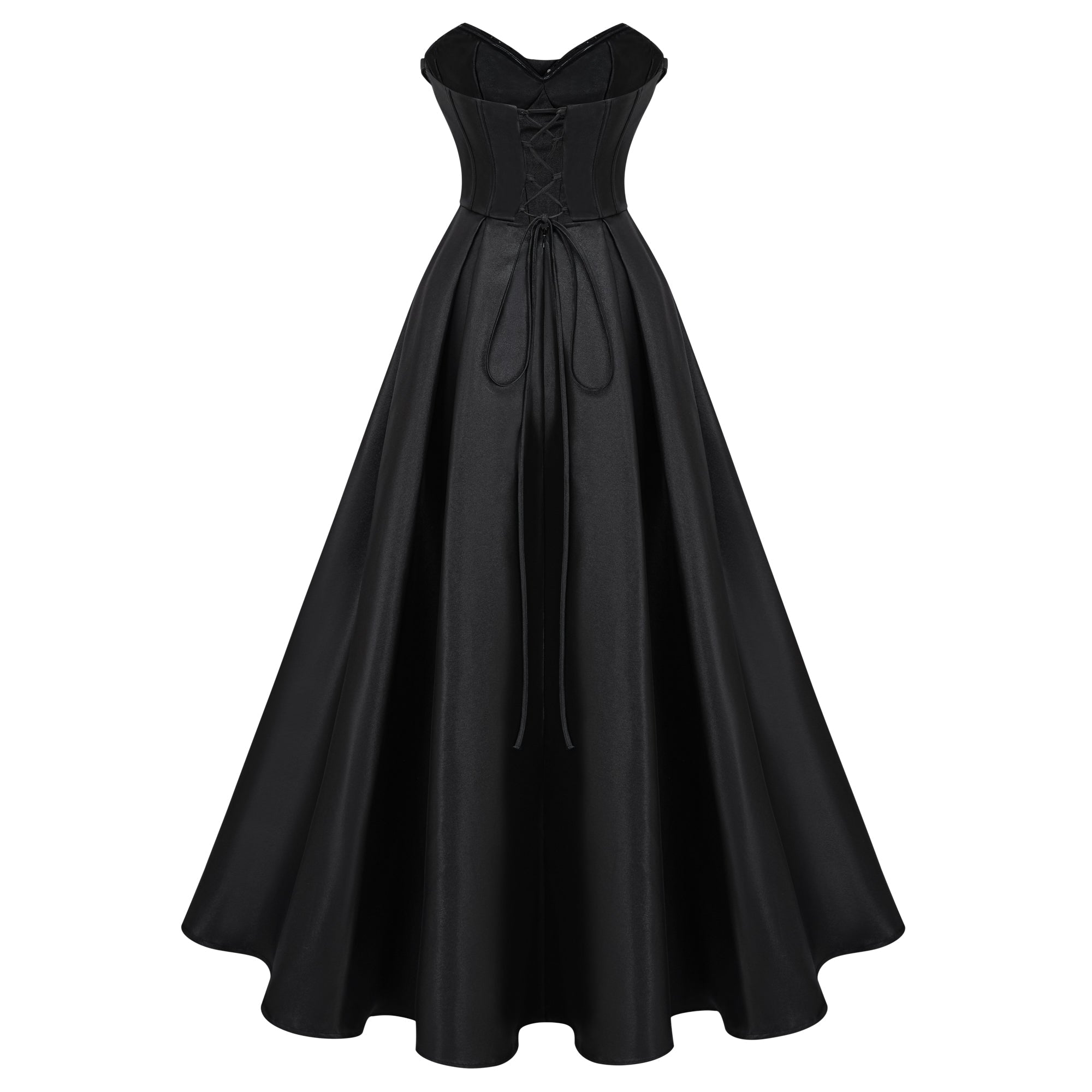 Ivana Black Corset Bodice Maxi Gown