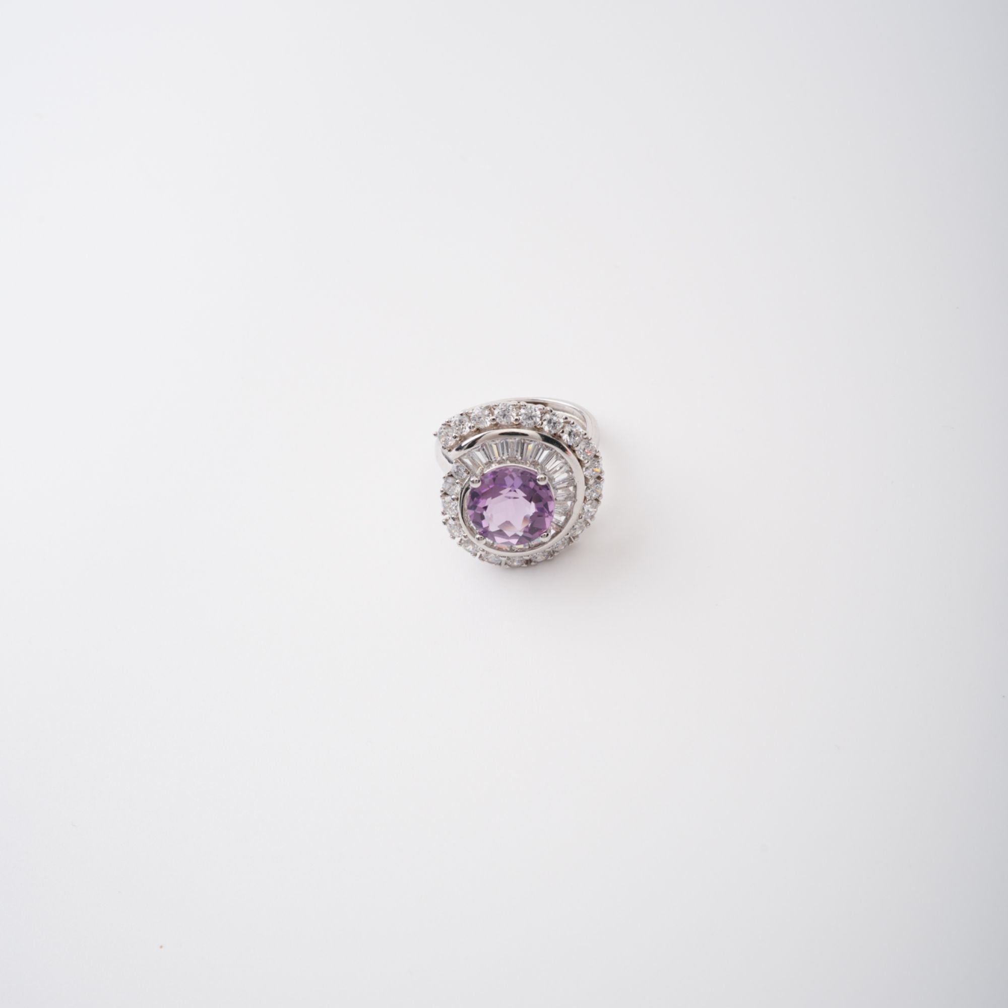 Margaux Purple Halo Setting Adjustable Ring