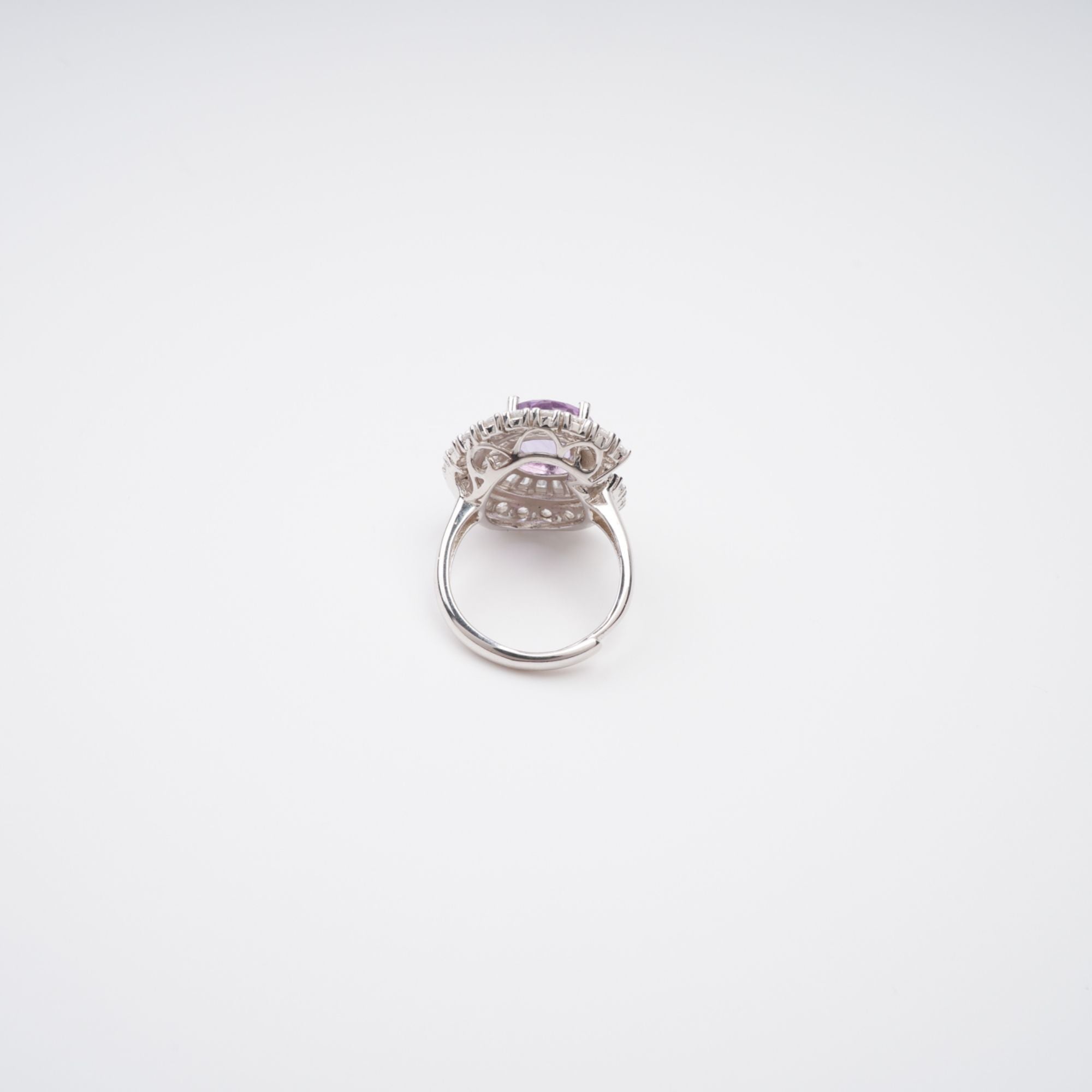Margaux Purple Halo Setting Adjustable Ring