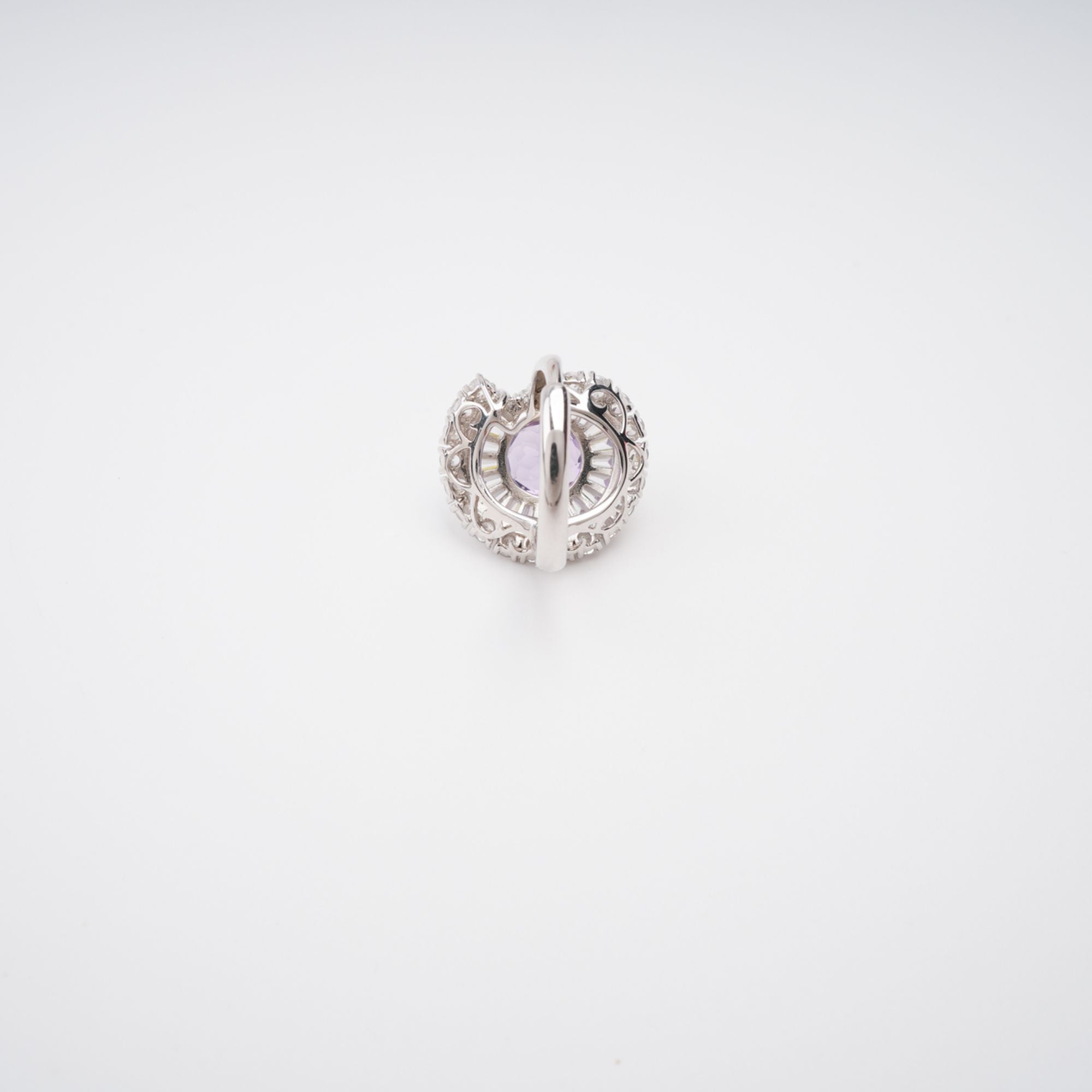 Margaux Purple Halo Setting Adjustable Ring