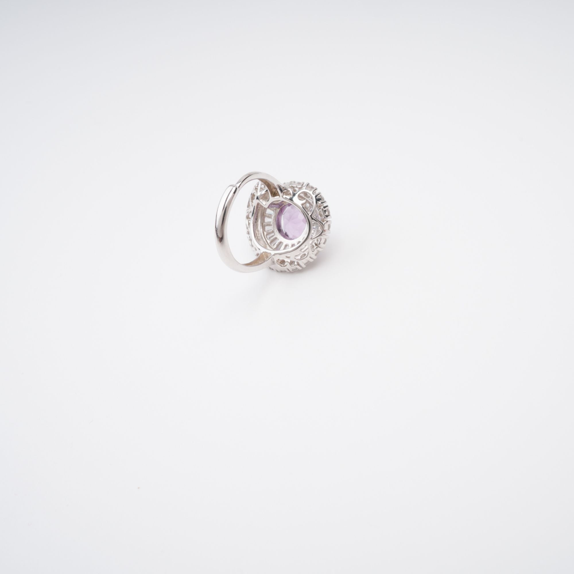 Margaux Purple Halo Setting Adjustable Ring