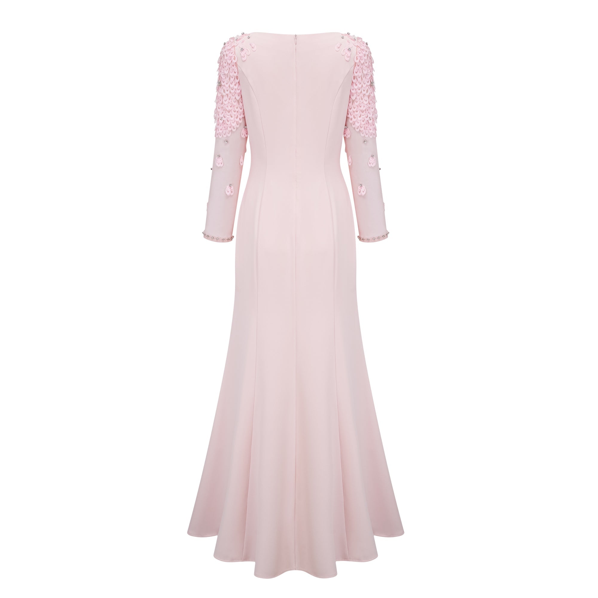 Gunnel Pink Flared Embellished Maxi Gown
