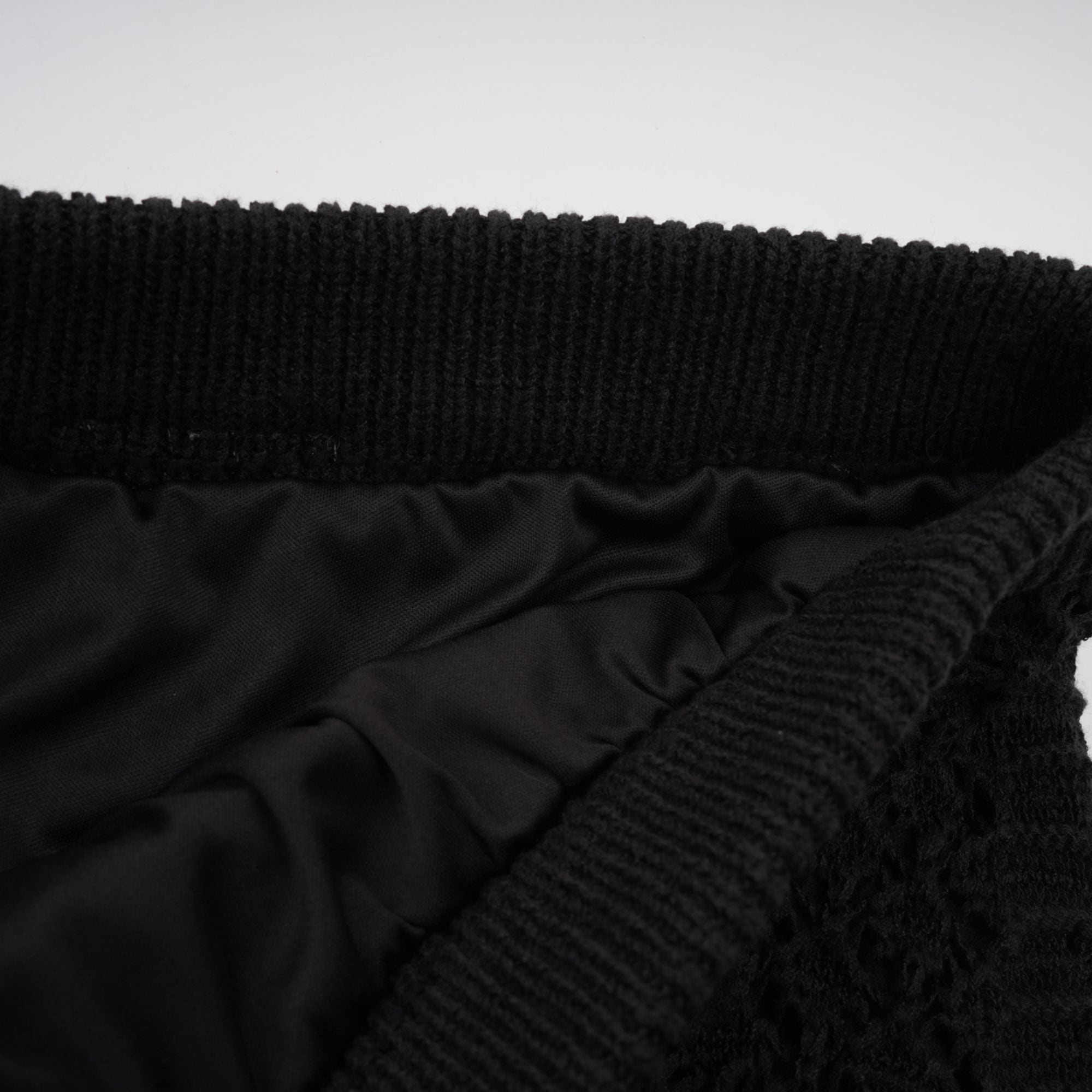 Ophelie black sequined crochet-knit cardigan & skirt matching set