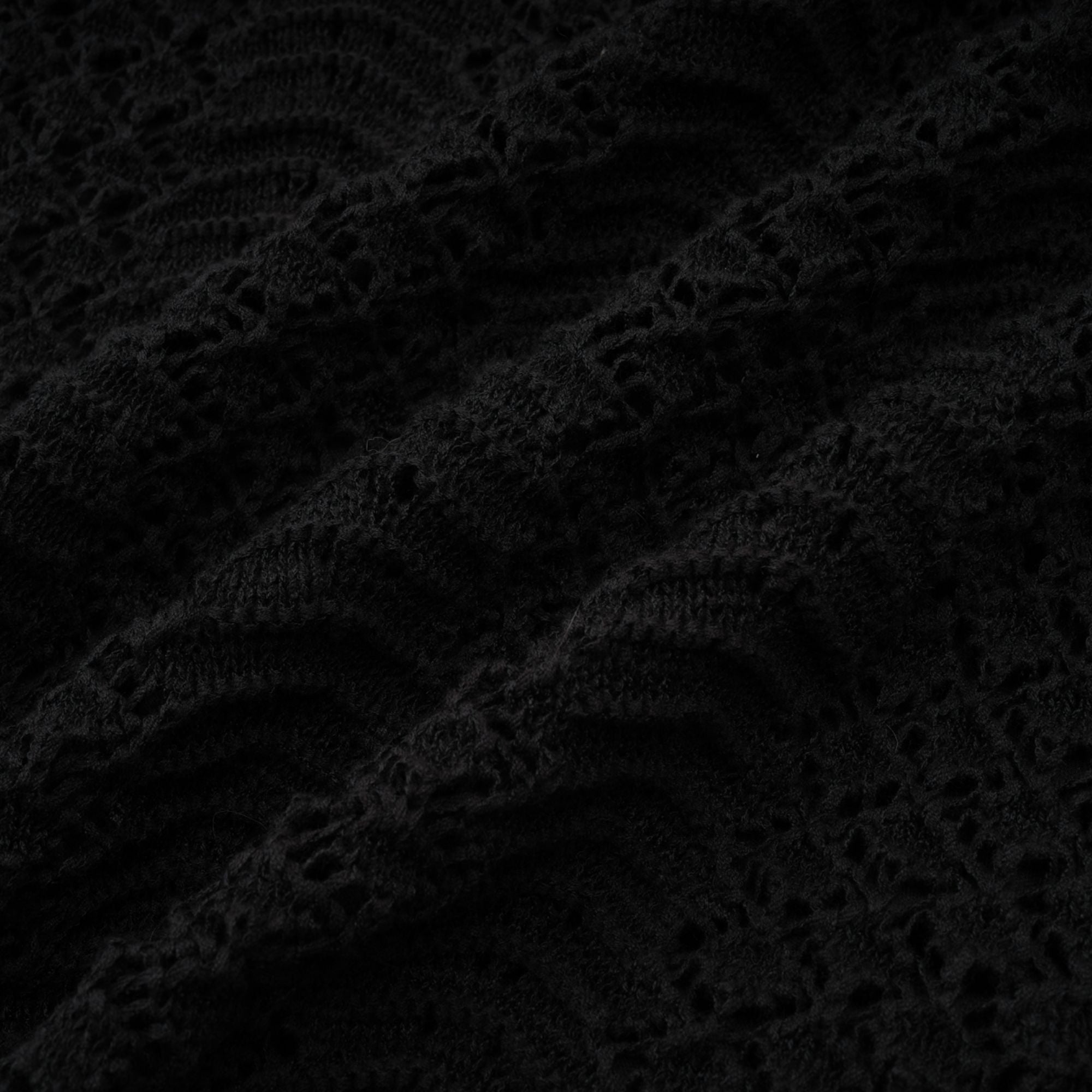 Ophelie black sequined crochet-knit cardigan & skirt matching set