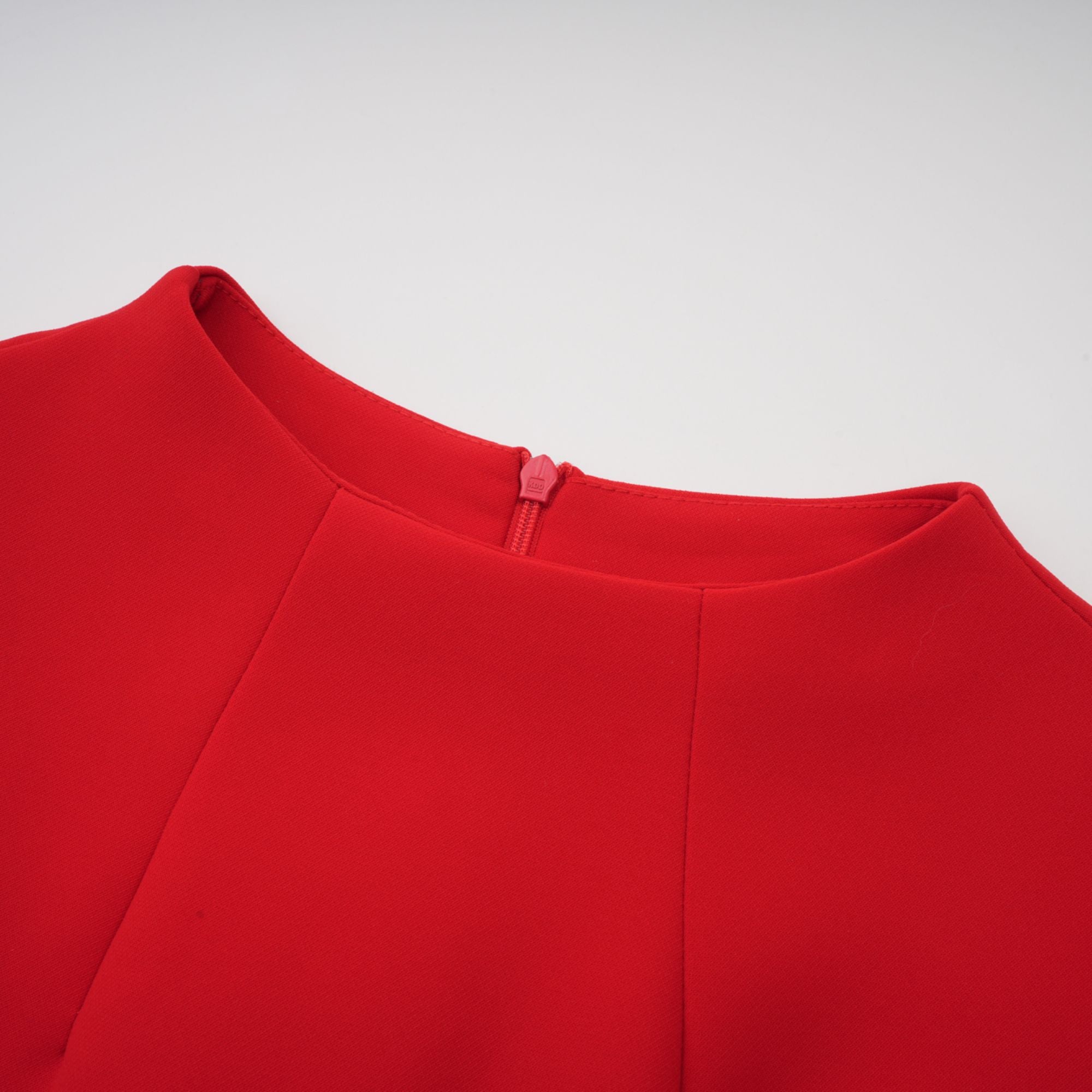 Esther red cap-sleeve mini dress - Red
