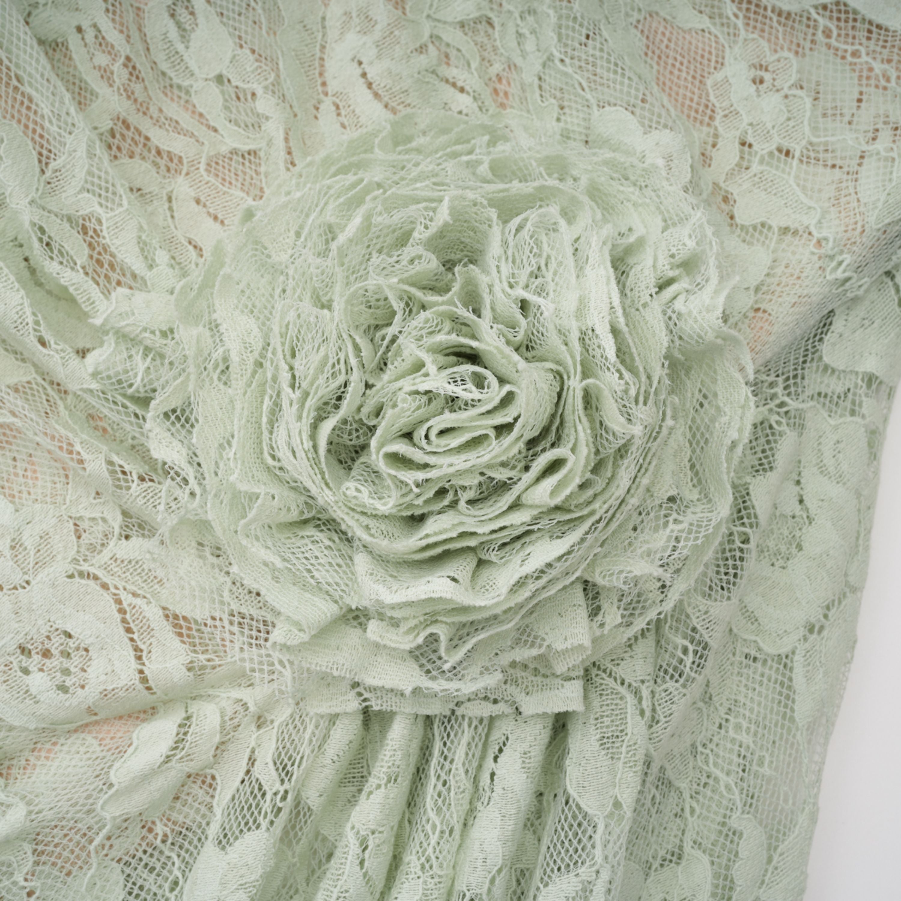 Alexis Sage Green Semi-Sheer Floral Lace Mini Dress