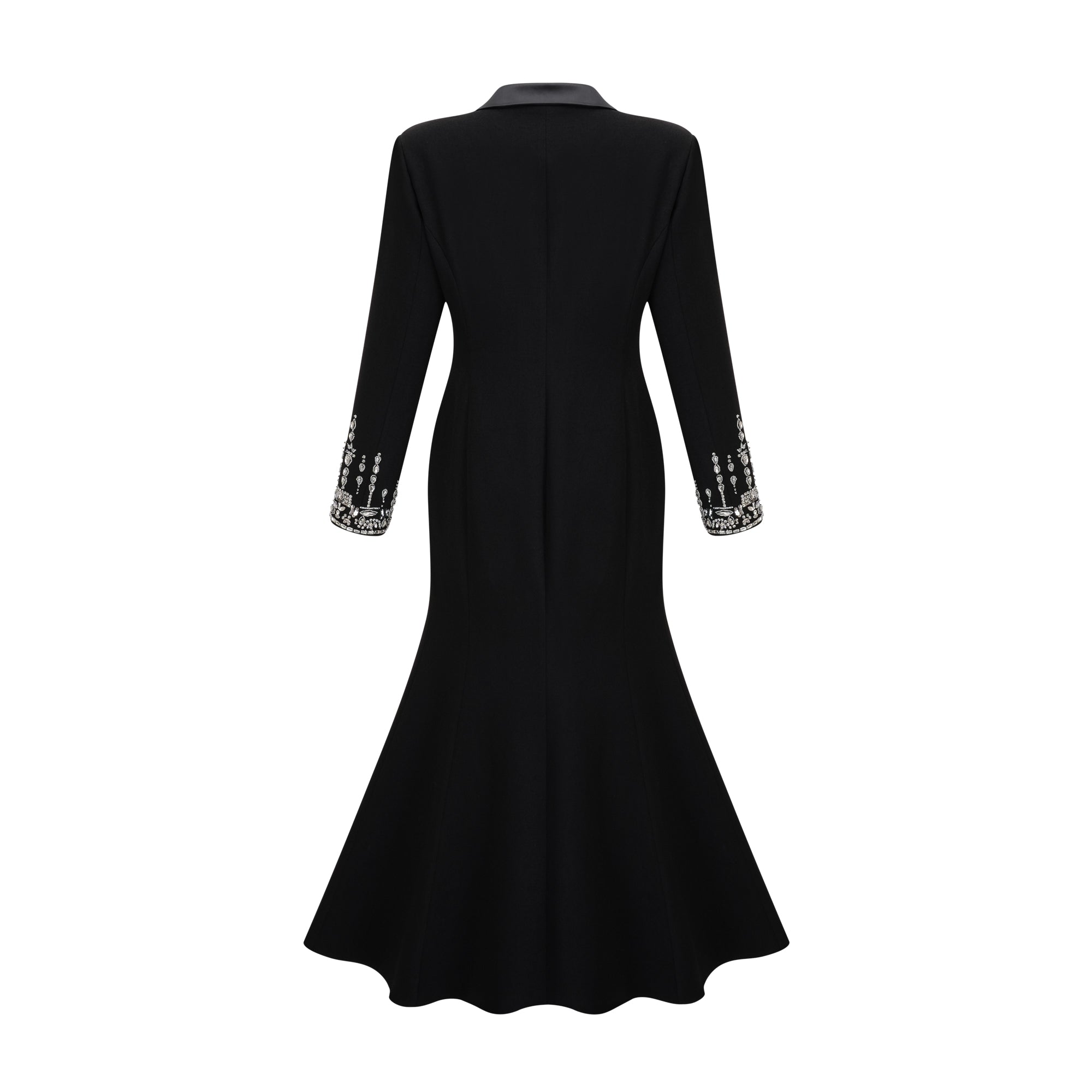 Diane black embellished maxi blazer dress