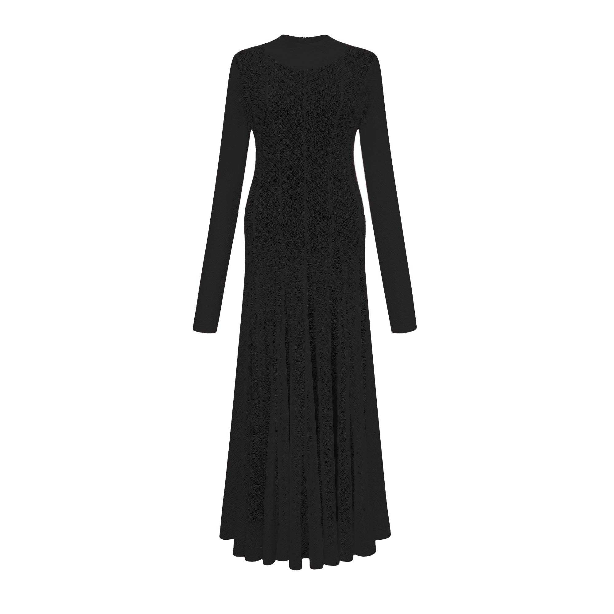Athena wavy-pattern lace maxi dress in Black (Final Sale-US Only)