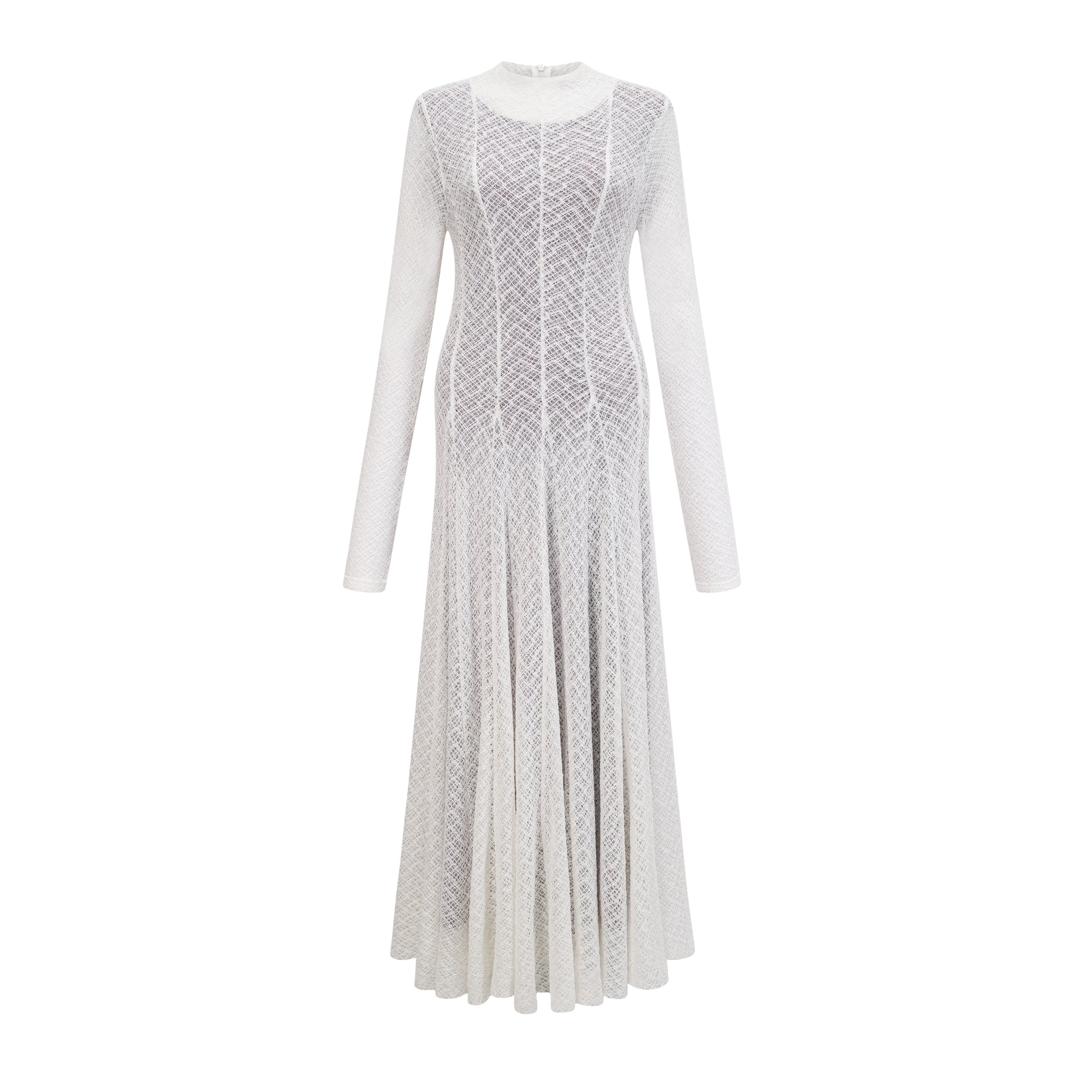 Athena wavy-pattern lace maxi dress in White (US Only)