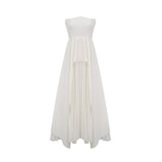 Vanessa white pleated off-shoulder maxi dress - White