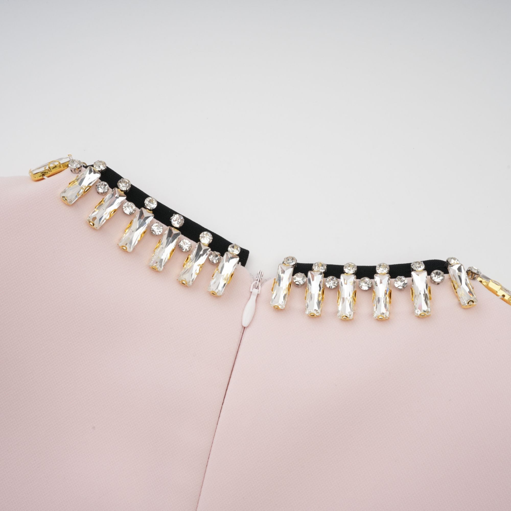 Anaïs pink crystal color-blocked midi dress (Final Sale-US Only)
