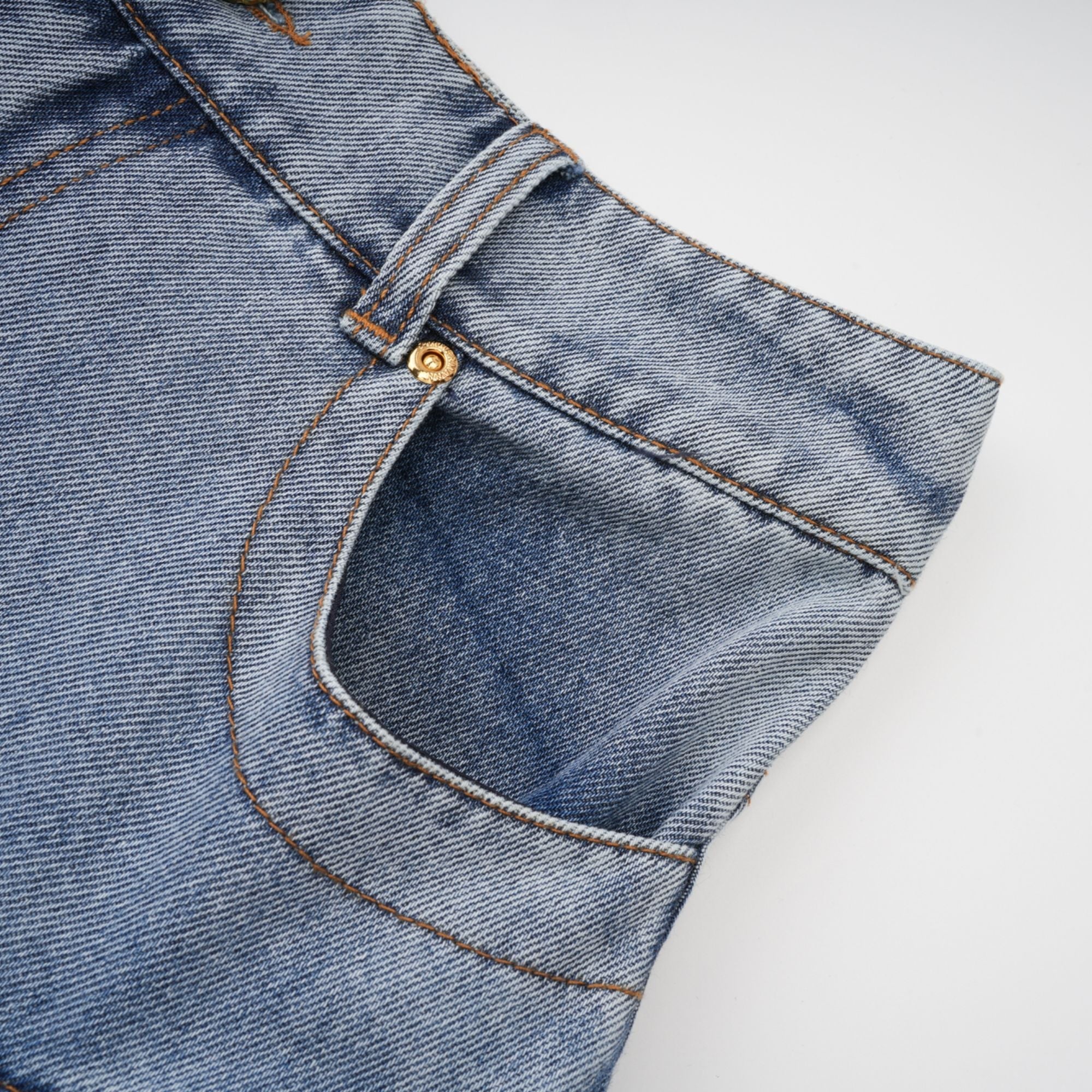 Florence Ruffled Denim Mini Skirt in Light Blue (Final Sale-US Only)