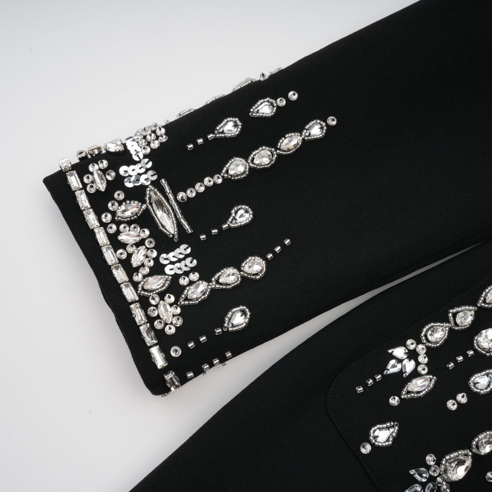 Diane black embellished maxi blazer dress