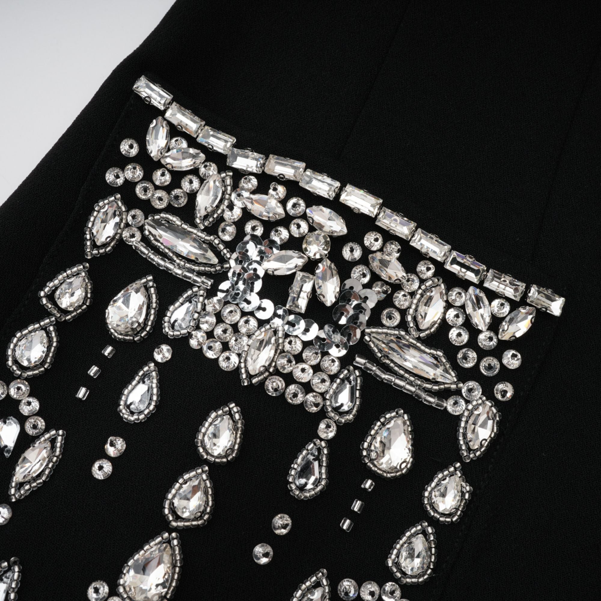 Diane black embellished maxi blazer dress