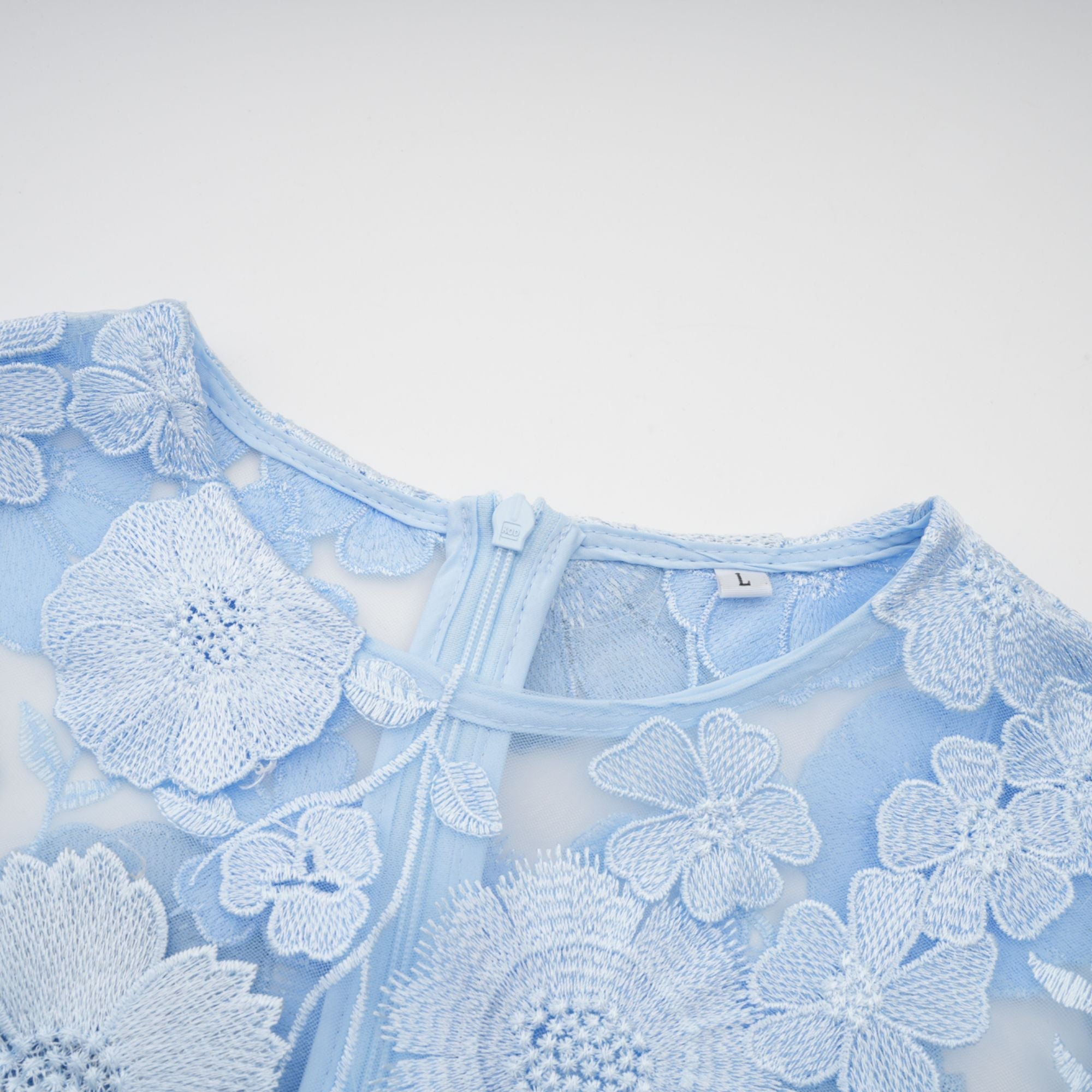 Herta blue floral-appliqué midi dress (Final Sale-US Only)