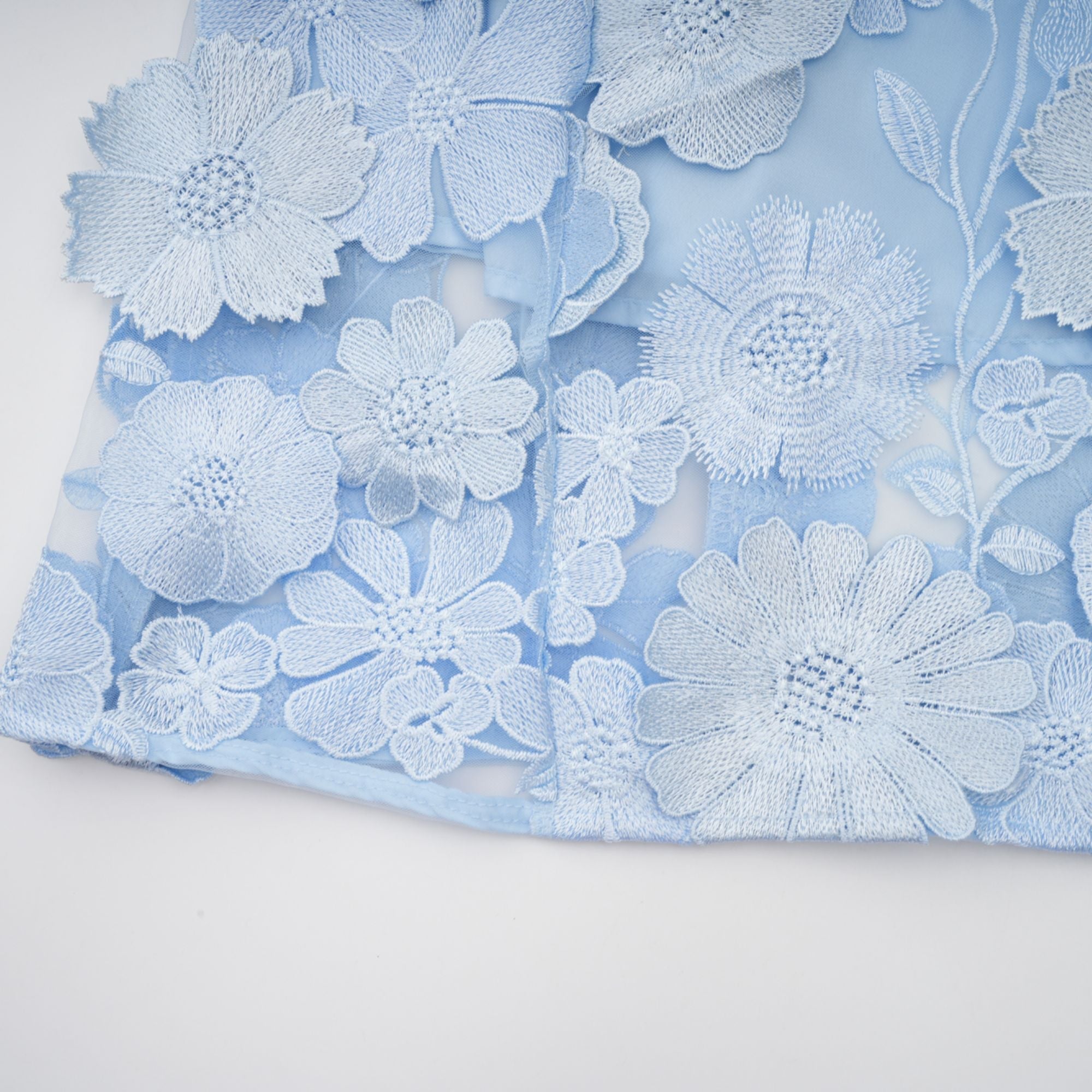 Herta blue floral-appliqué midi dress (Final Sale-US Only)
