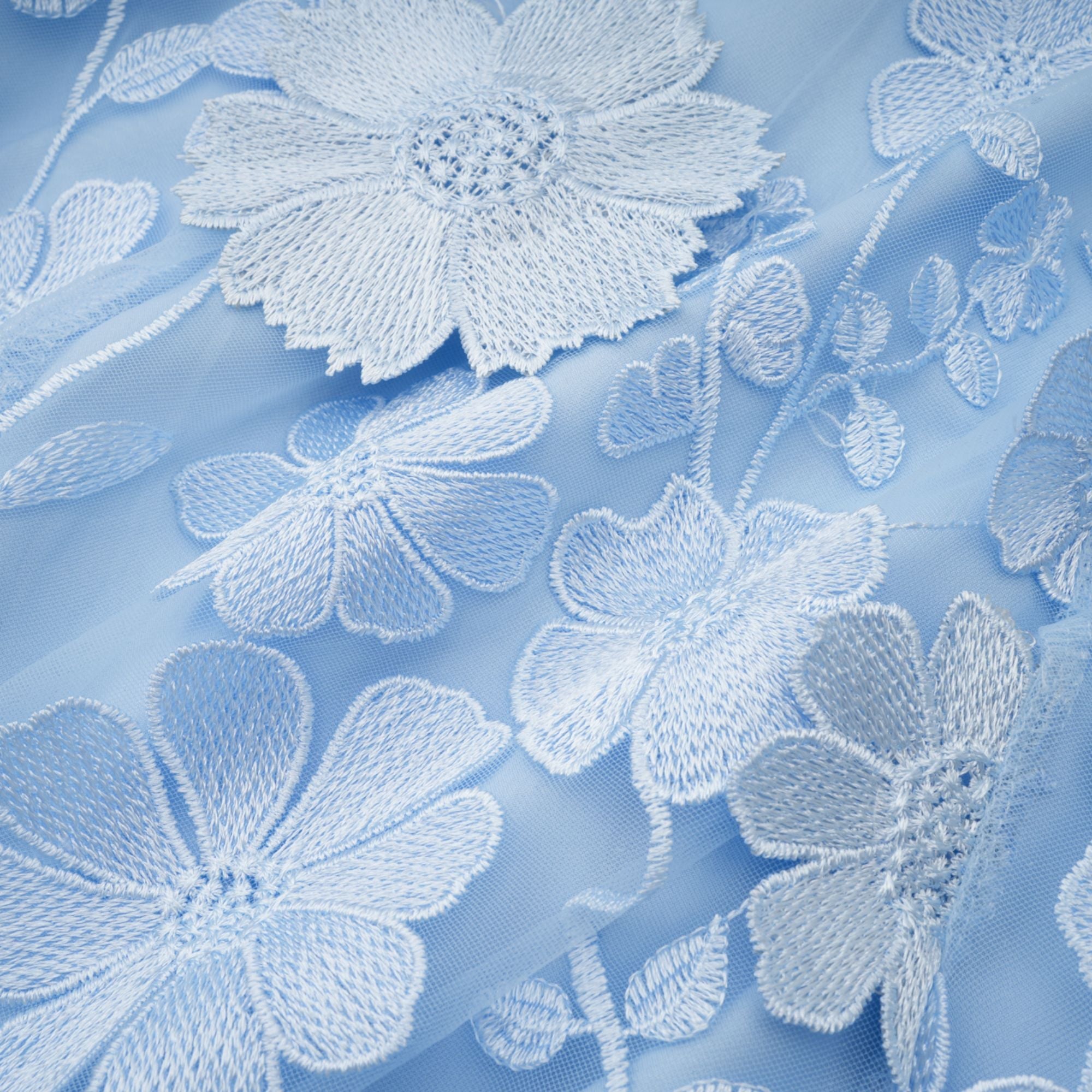 Herta blue floral-appliqué midi dress