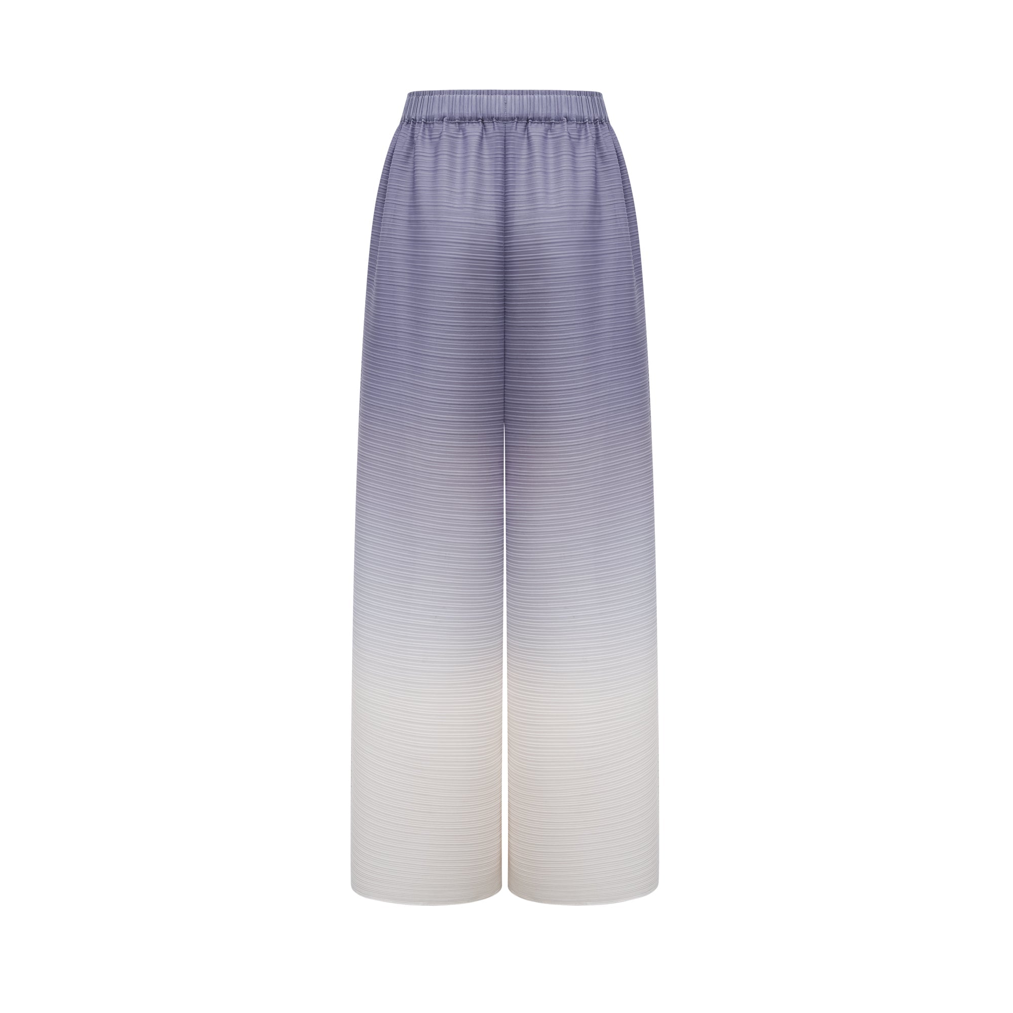 Agathe purple gradient wrinkled blouse & trousers matching set (Final Sale-US Only)