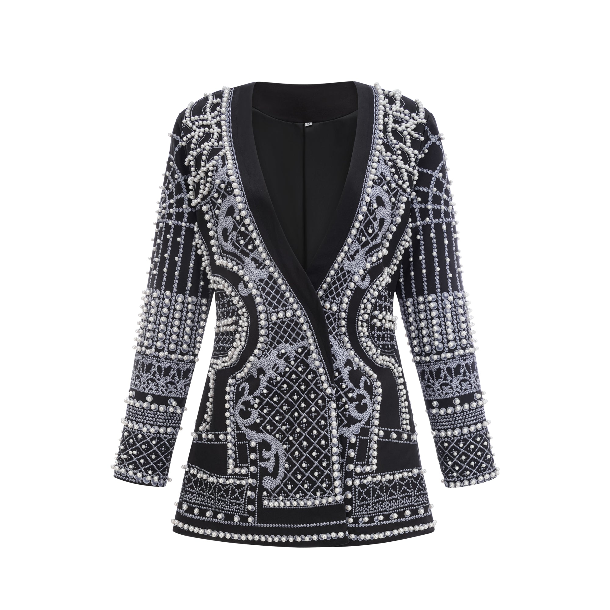 Catherine pattern-print V-neck blazer dress (Final Sale-US Only)