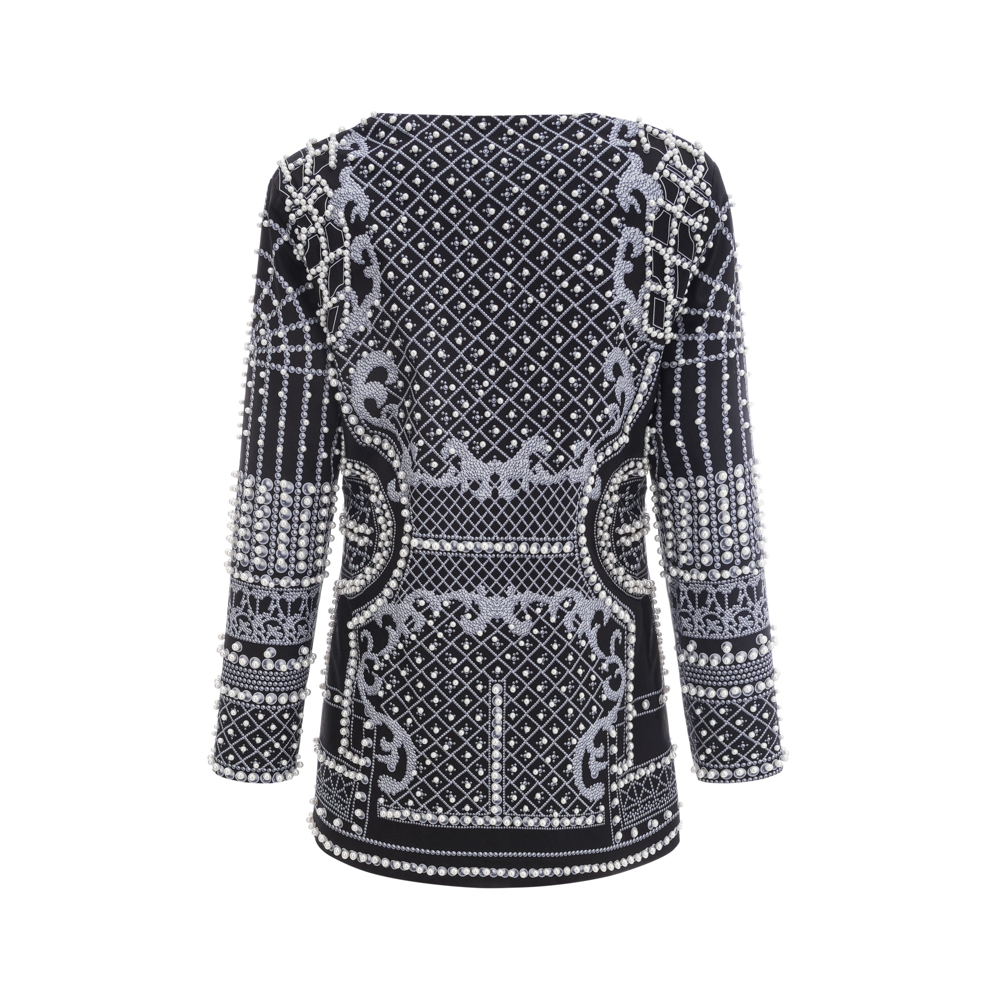 Catherine pattern-print V-neck blazer dress (Final Sale-US Only)