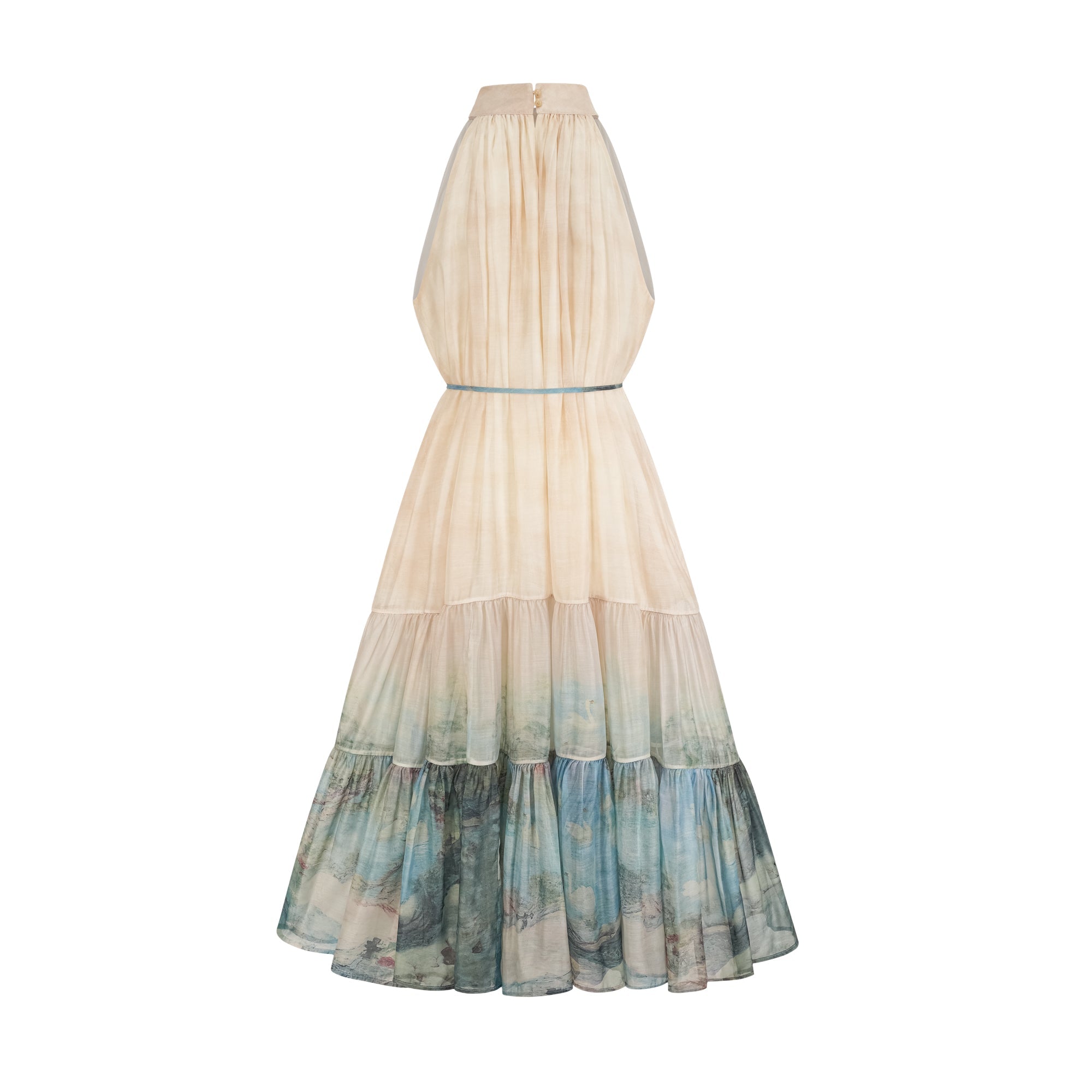 Delphine layered pattern-print midi dress