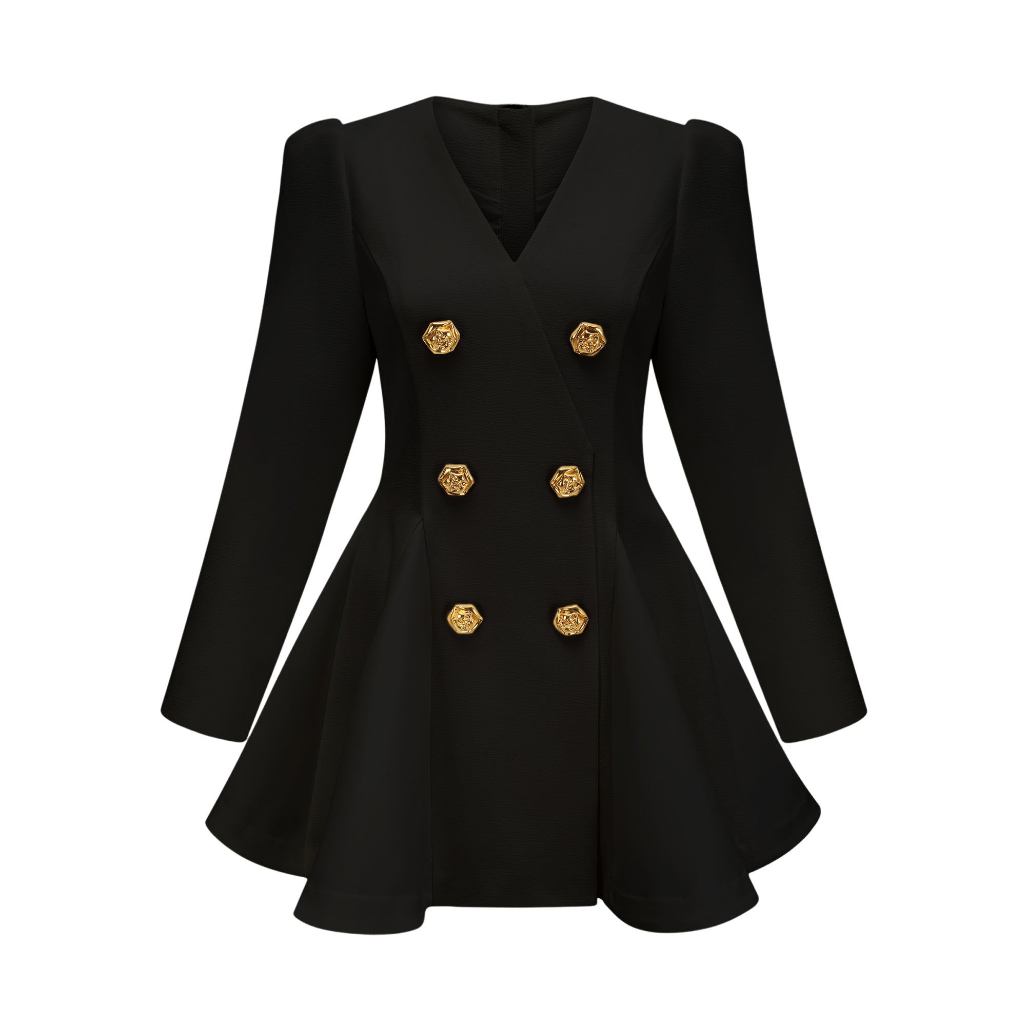 Élise pleated peplum-hem blazer dress in Black (Final Sale-US Only)