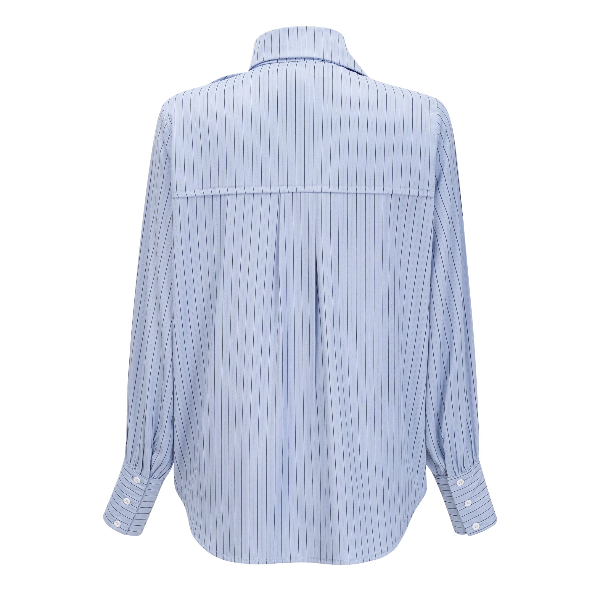 Torhild Blue 3D Petal Pinstriped Shirt