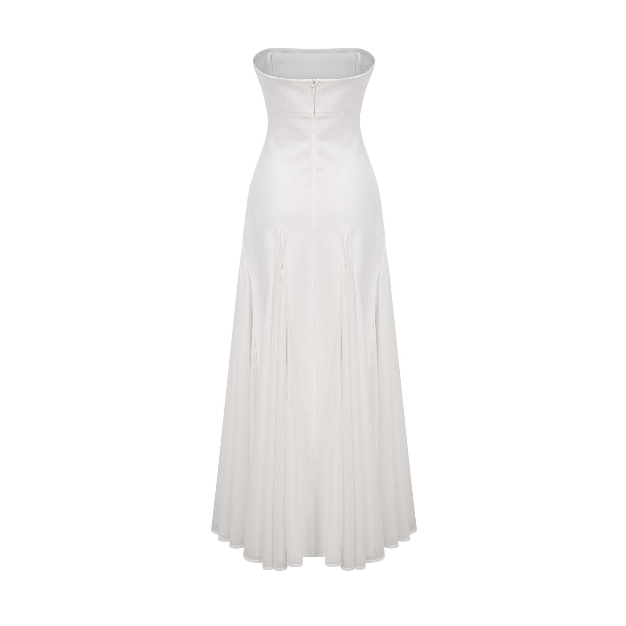 Nathalie white tulle-panelling maxi dress (US Only)