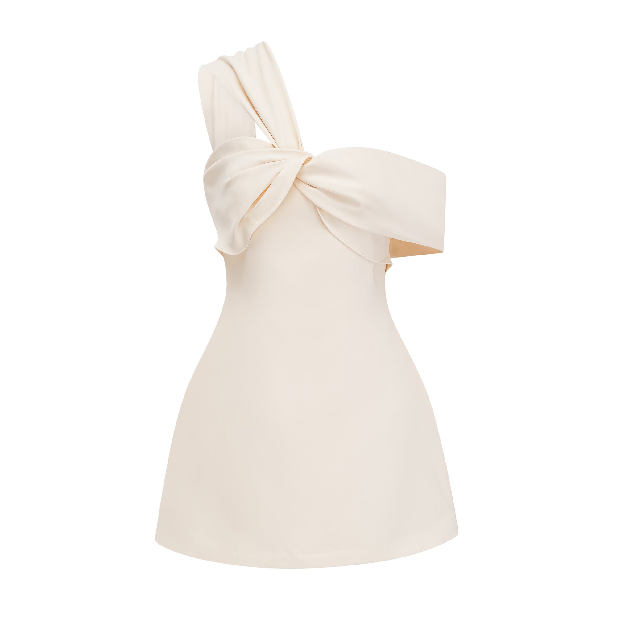 Ismérie Neutrals Off-Shoulder Twisted Mini Dress (Final Sale-US Only)