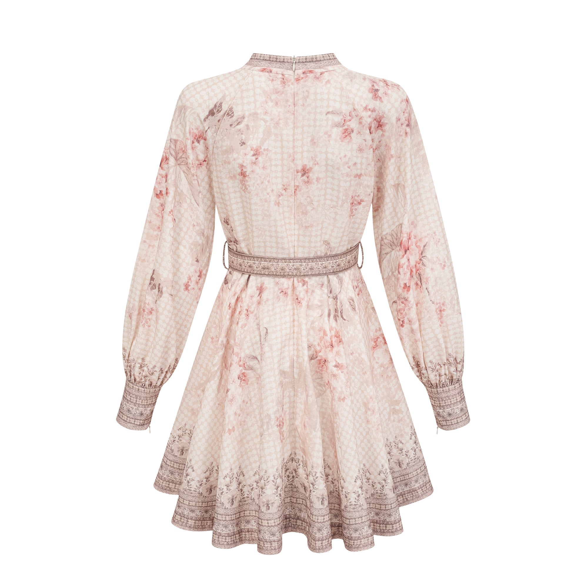 Quincia belted floral-print mini dress