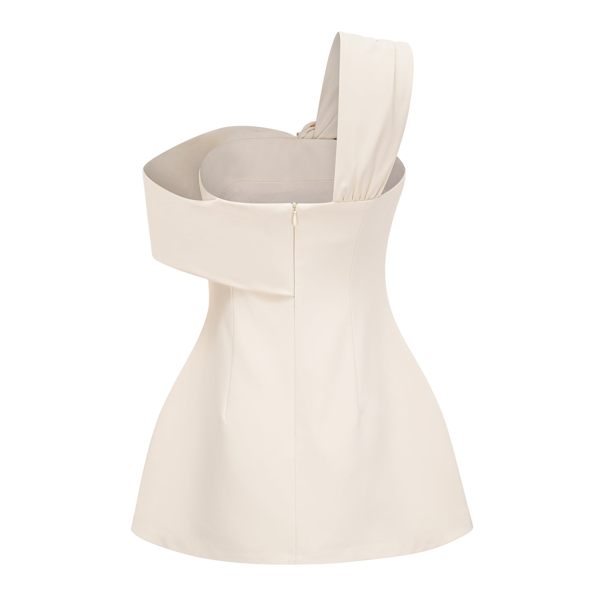 Ismérie Neutrals Off-Shoulder Twisted Mini Dress (Final Sale-US Only)