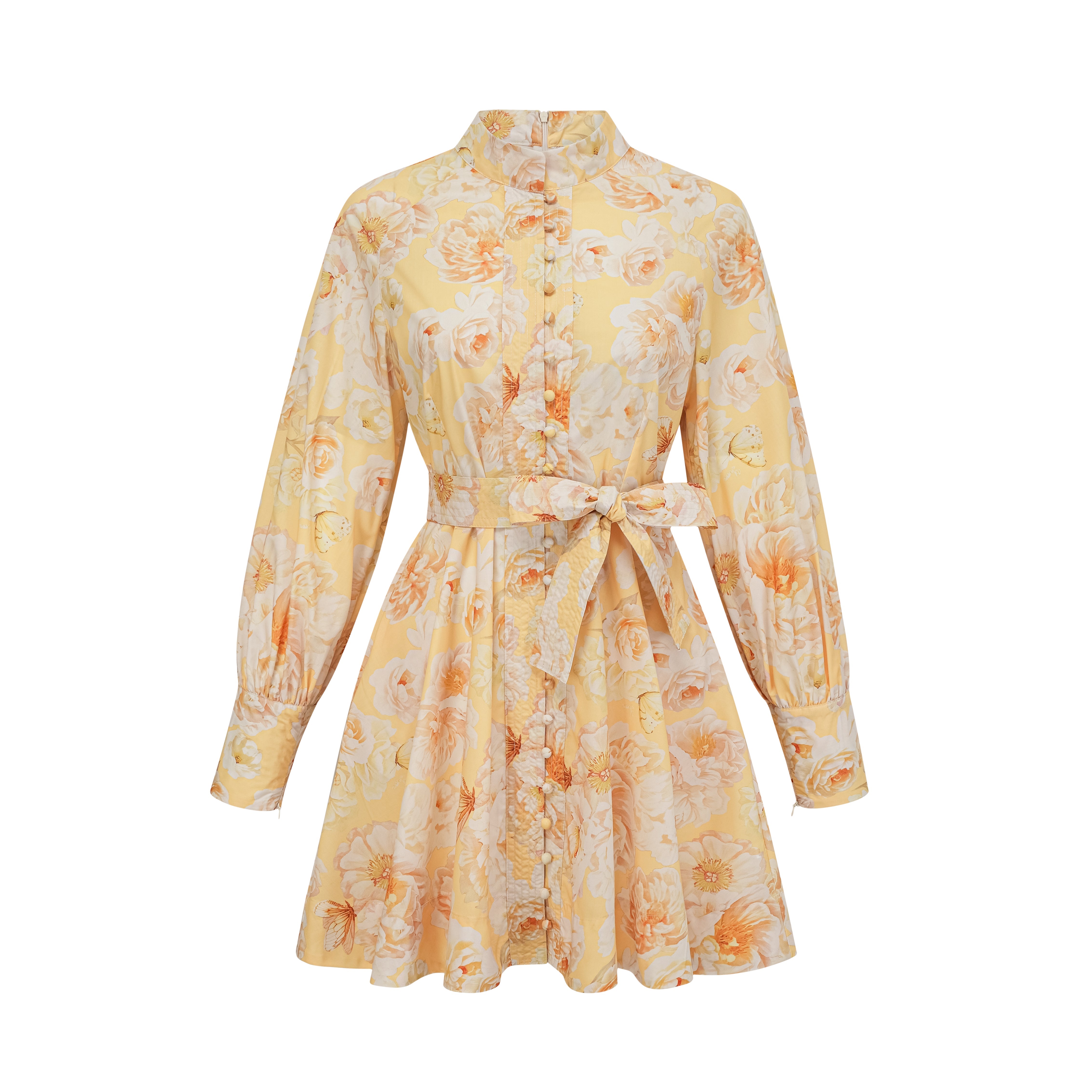 Pénélope floral-print belted mini dress