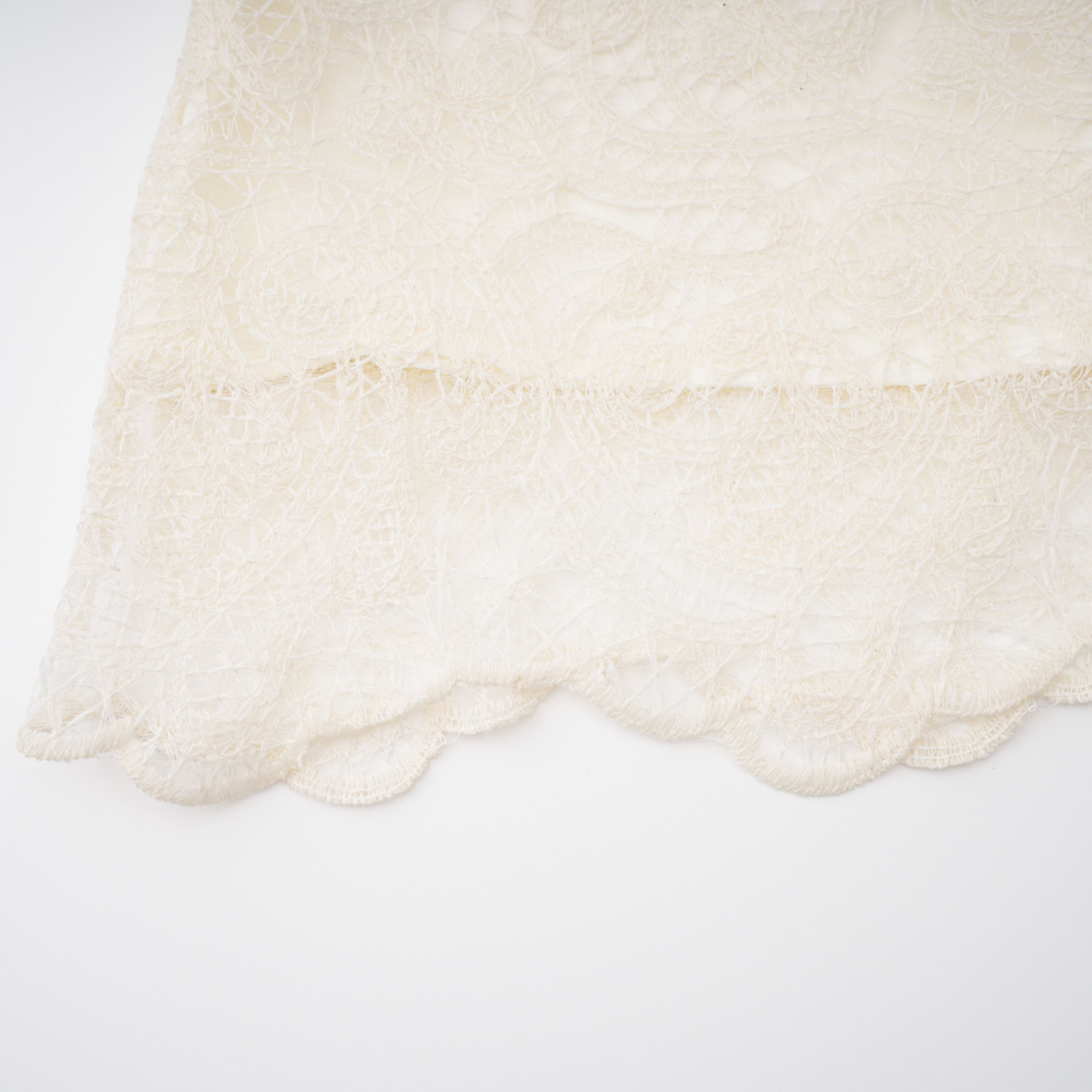 Eulalie Cream White Lace Blouse & Skirt Set