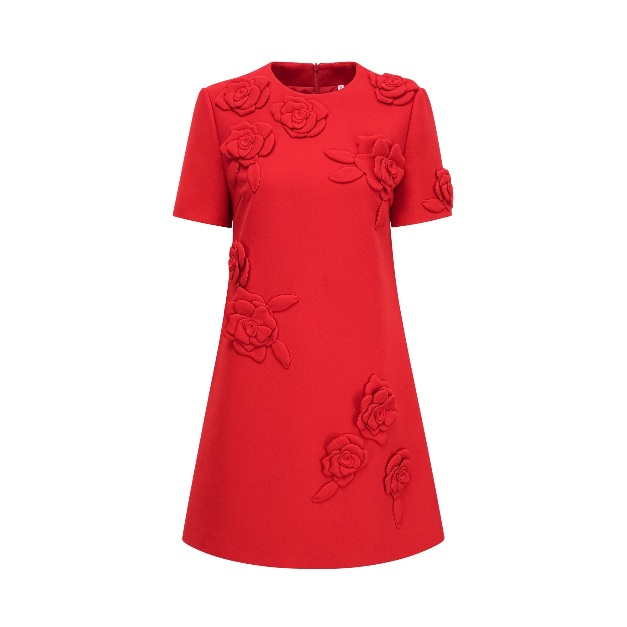 Calista red floral-detail short-sleeve mini dress (Final Sale-US Only)